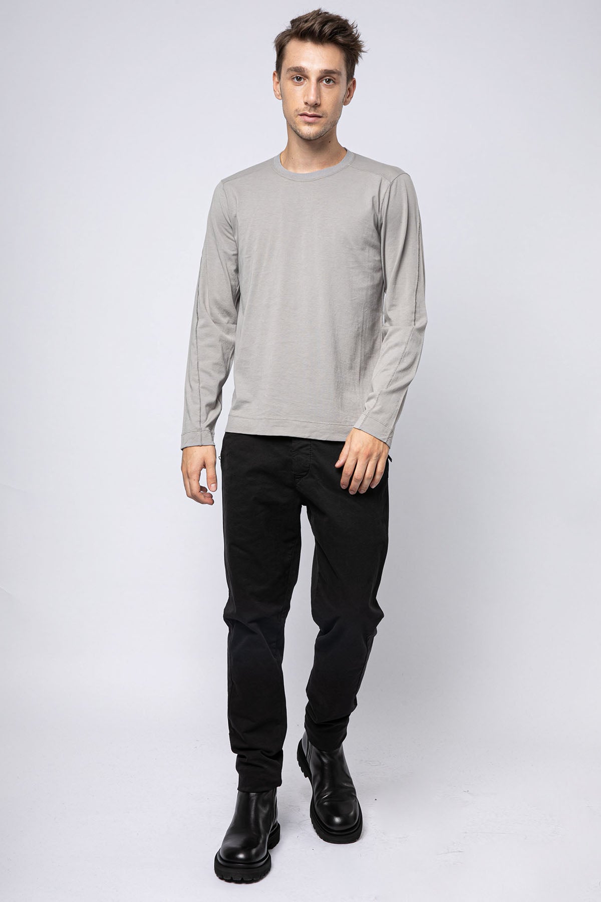 Transit Yuvarlak Yaka Uzun Kollu T-shirt-Libas Trendy Fashion Store