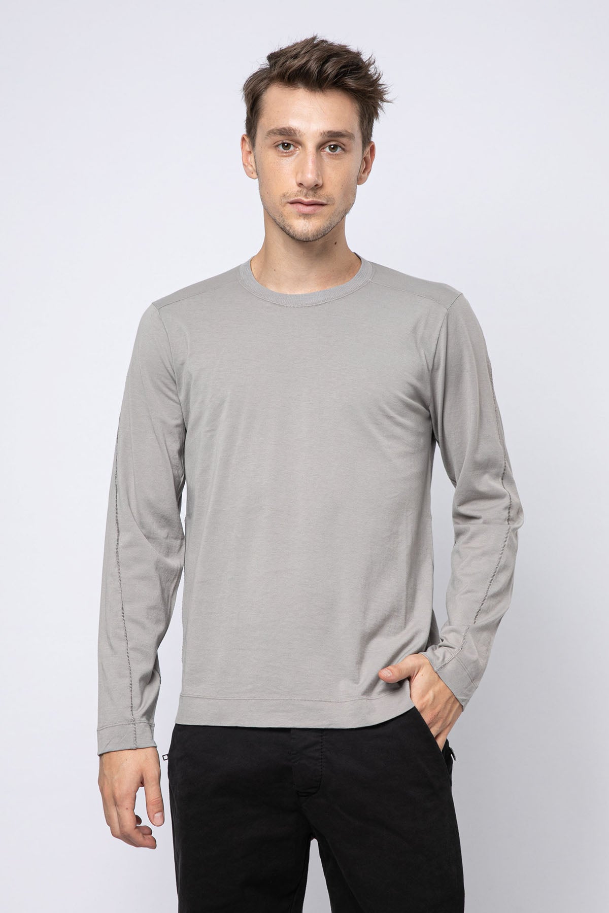 Transit Yuvarlak Yaka Uzun Kollu T-shirt-Libas Trendy Fashion Store