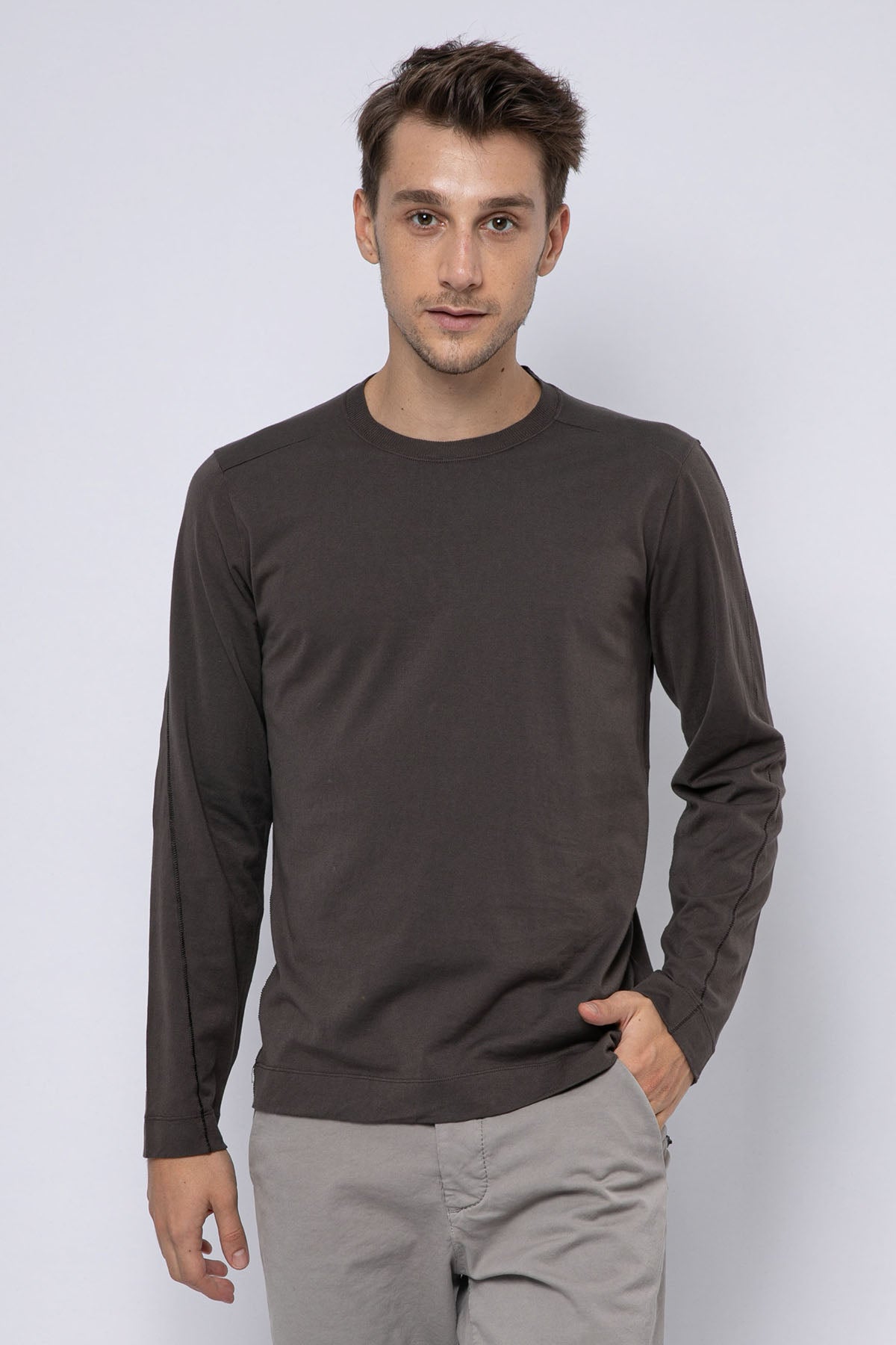 Transit Yuvarlak Yaka Uzun Kollu T-shirt-Libas Trendy Fashion Store