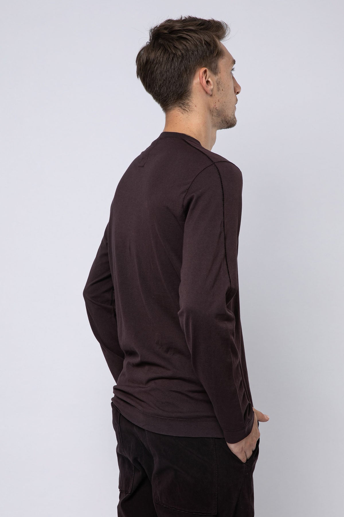 Transit Yuvarlak Yaka Uzun Kollu T-shirt-Libas Trendy Fashion Store