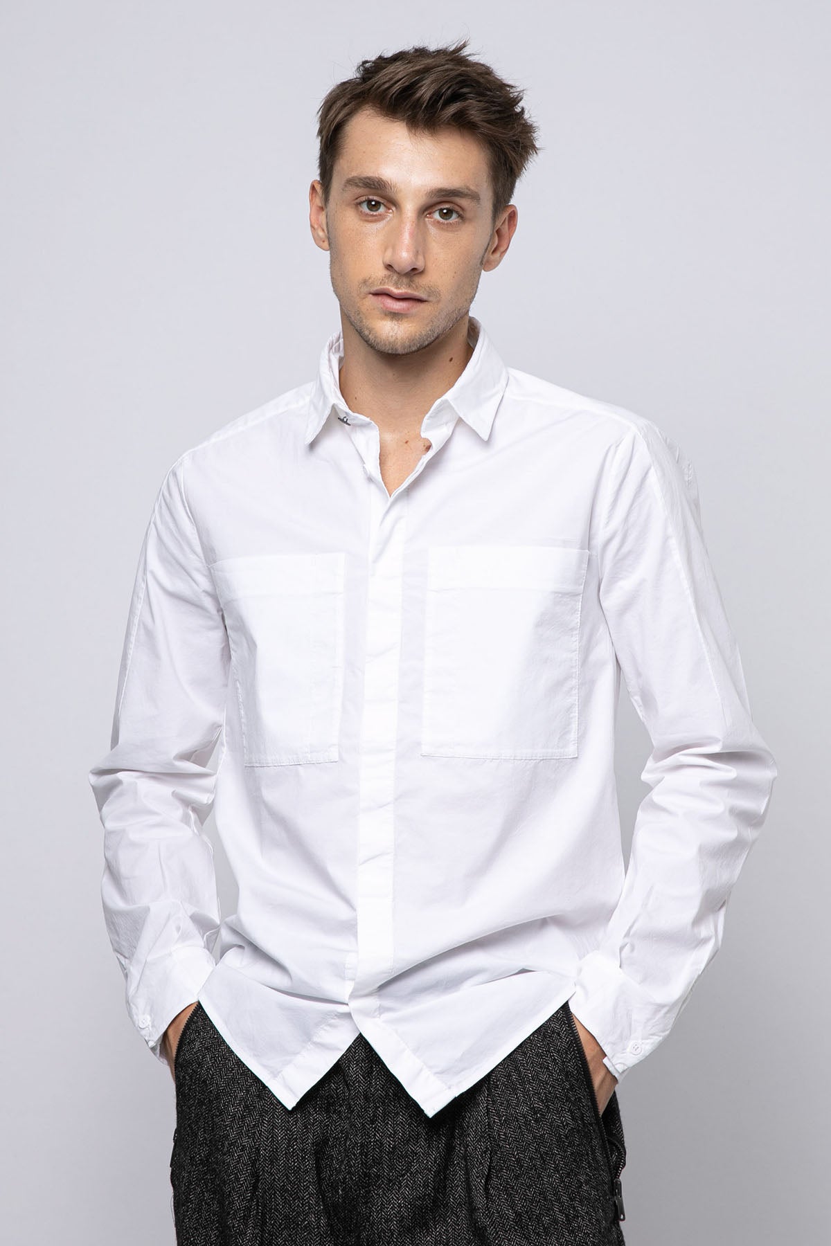 Transit Spor Cepli Streç Gömlek-Libas Trendy Fashion Store