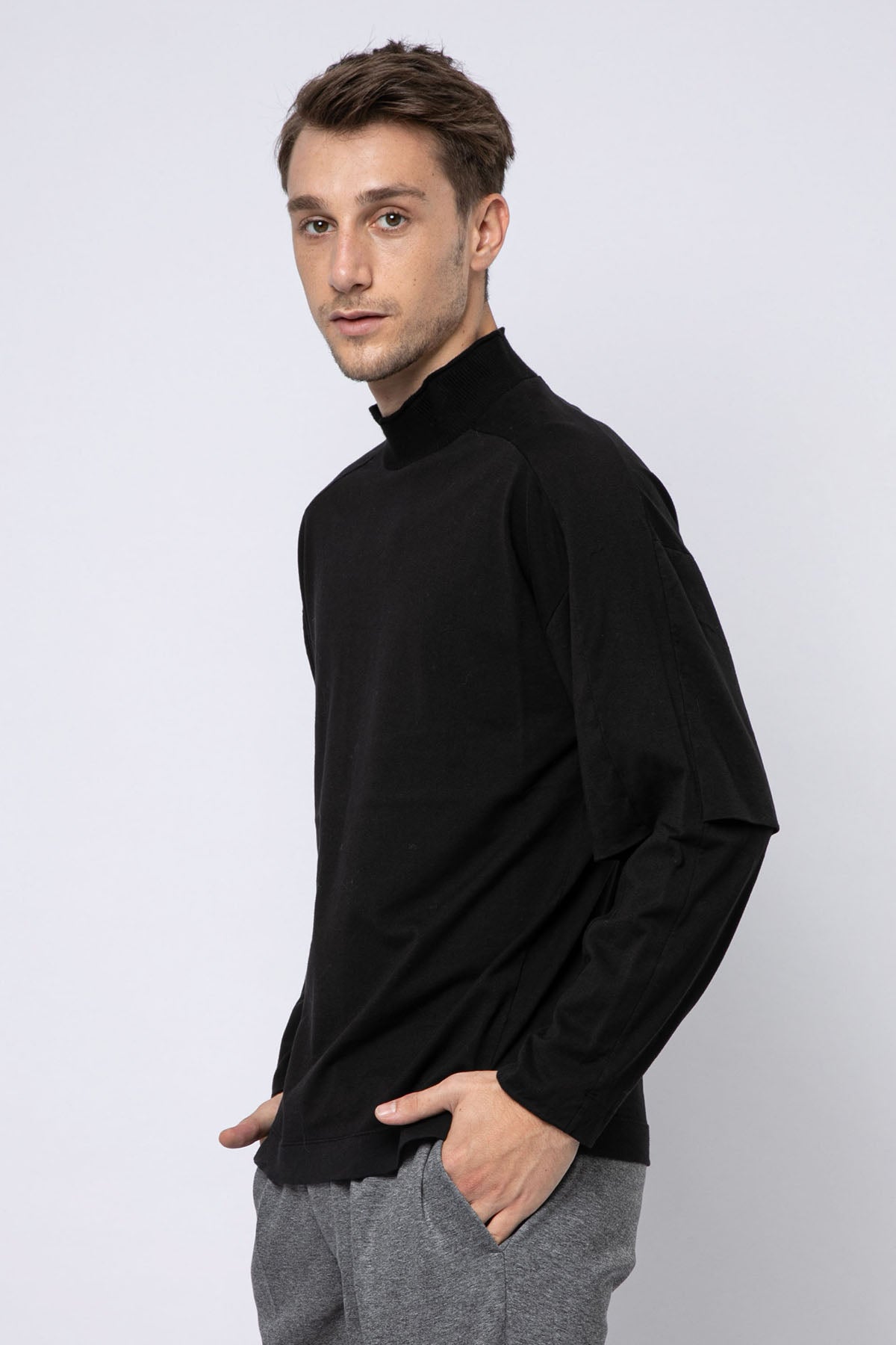 Transit Yarım Balıkçı Yaka Uzun Kollu T-shirt-Libas Trendy Fashion Store