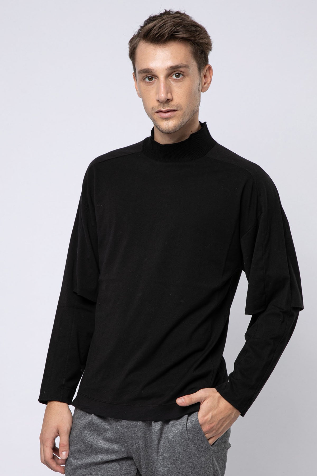 Transit Yarım Balıkçı Yaka Uzun Kollu T-shirt-Libas Trendy Fashion Store