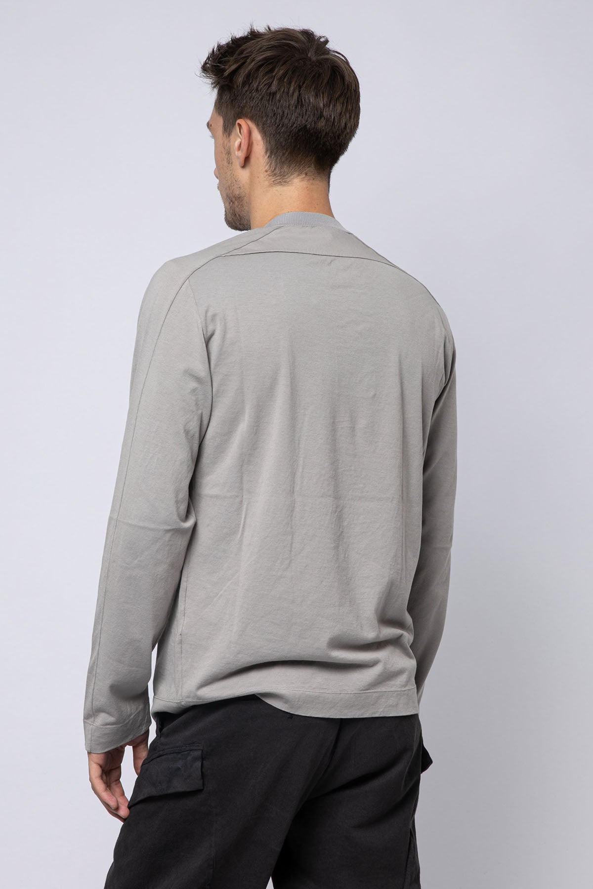 Transit Düğmeli Yuvarlak Yaka Uzun Kollu T-shirt-Libas Trendy Fashion Store