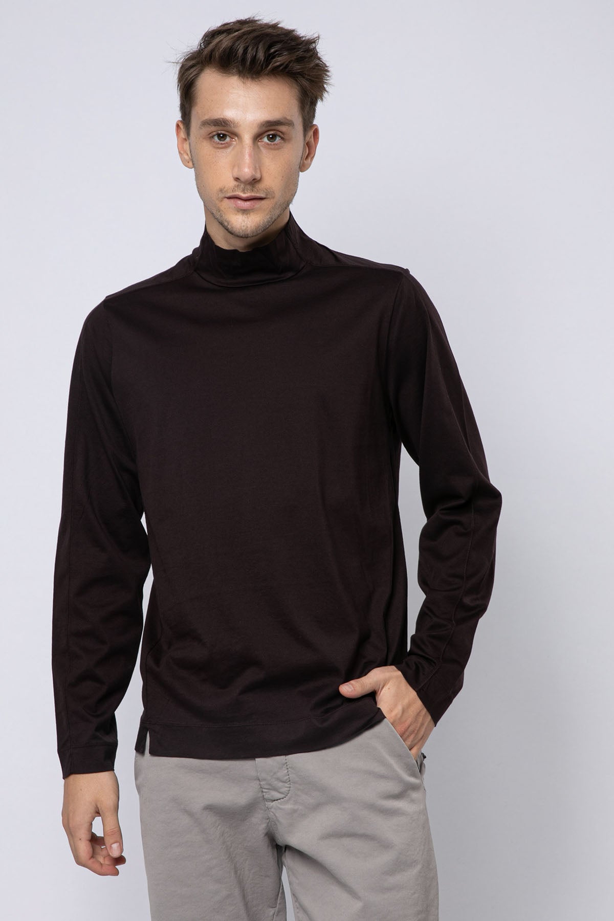 Transit Yarım Balıkçı Yaka Uzun Kollu T-shirt-Libas Trendy Fashion Store