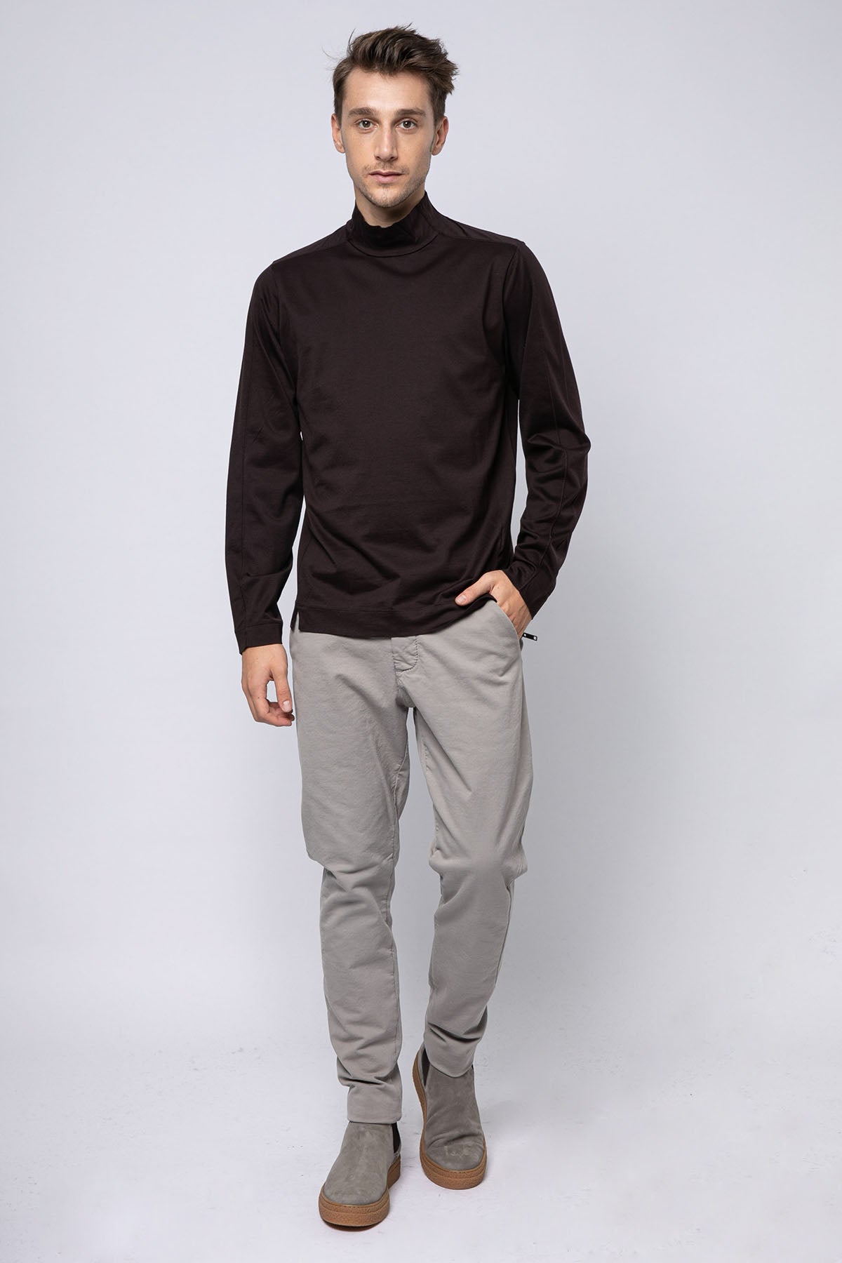 Transit Yarım Balıkçı Yaka Uzun Kollu T-shirt-Libas Trendy Fashion Store