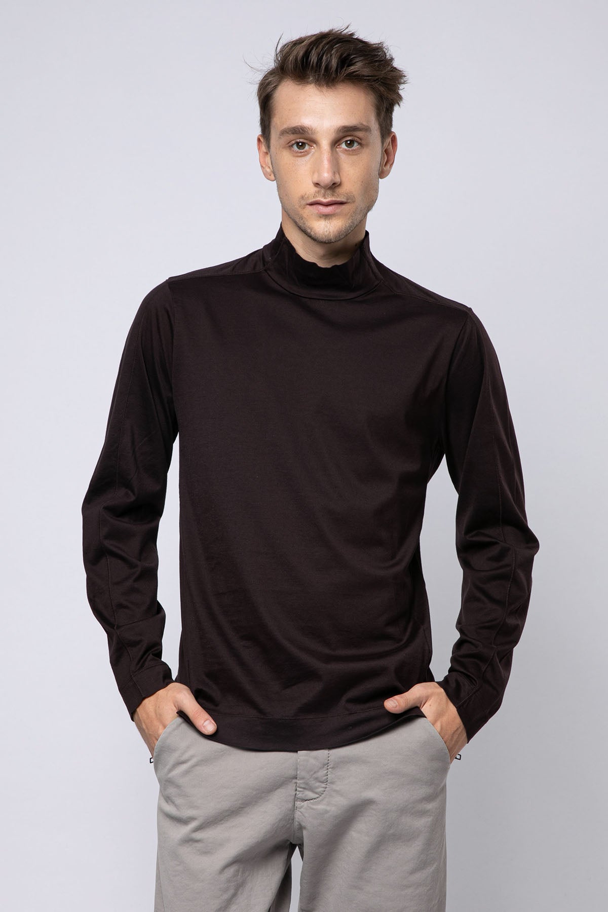 Transit Yarım Balıkçı Yaka Uzun Kollu T-shirt-Libas Trendy Fashion Store