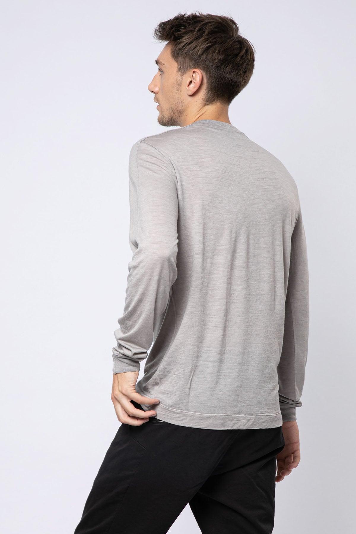 Transit Yuvarlak Yaka Uzun Kollu Yün T-shirt-Libas Trendy Fashion Store