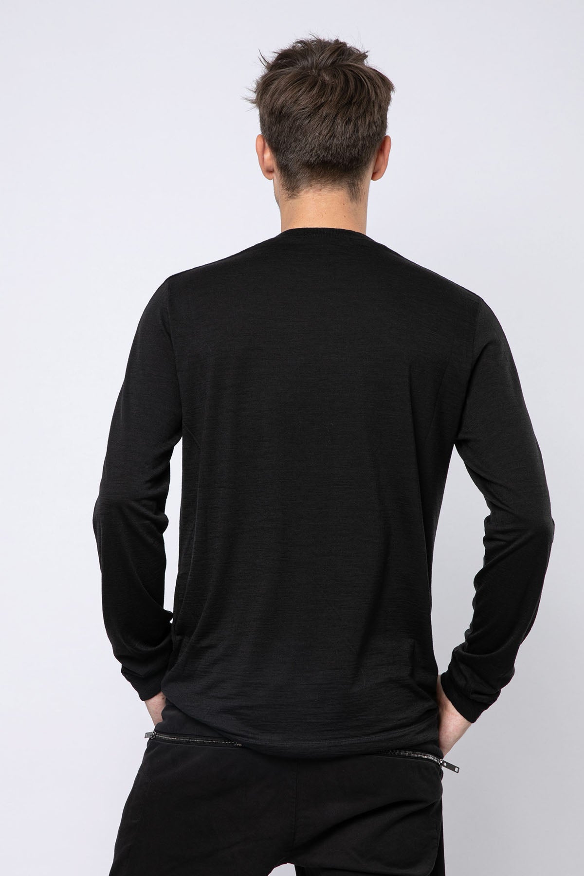 Transit Yuvarlak Yaka Uzun Kollu Yün T-shirt-Libas Trendy Fashion Store