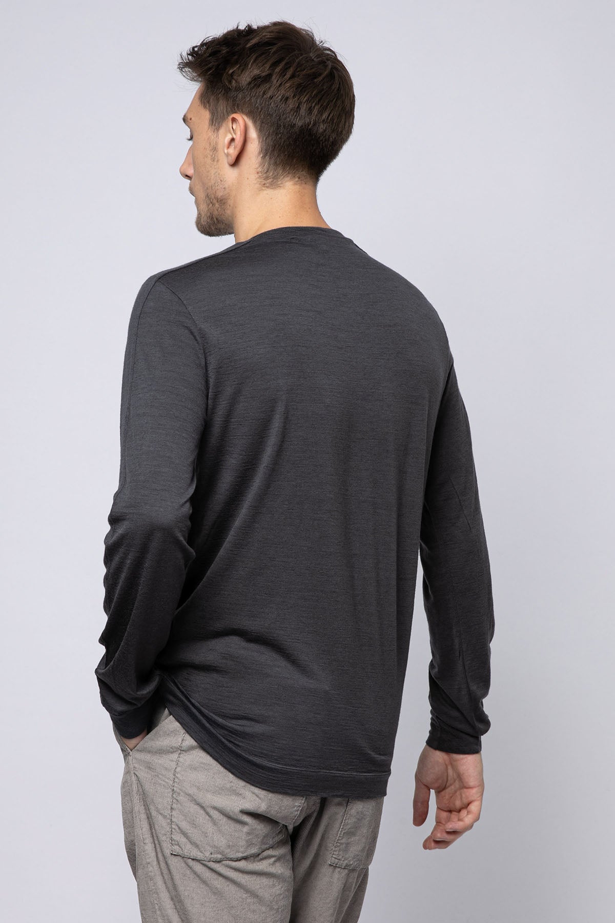 Transit Yuvarlak Yaka Uzun Kollu Yün T-shirt-Libas Trendy Fashion Store