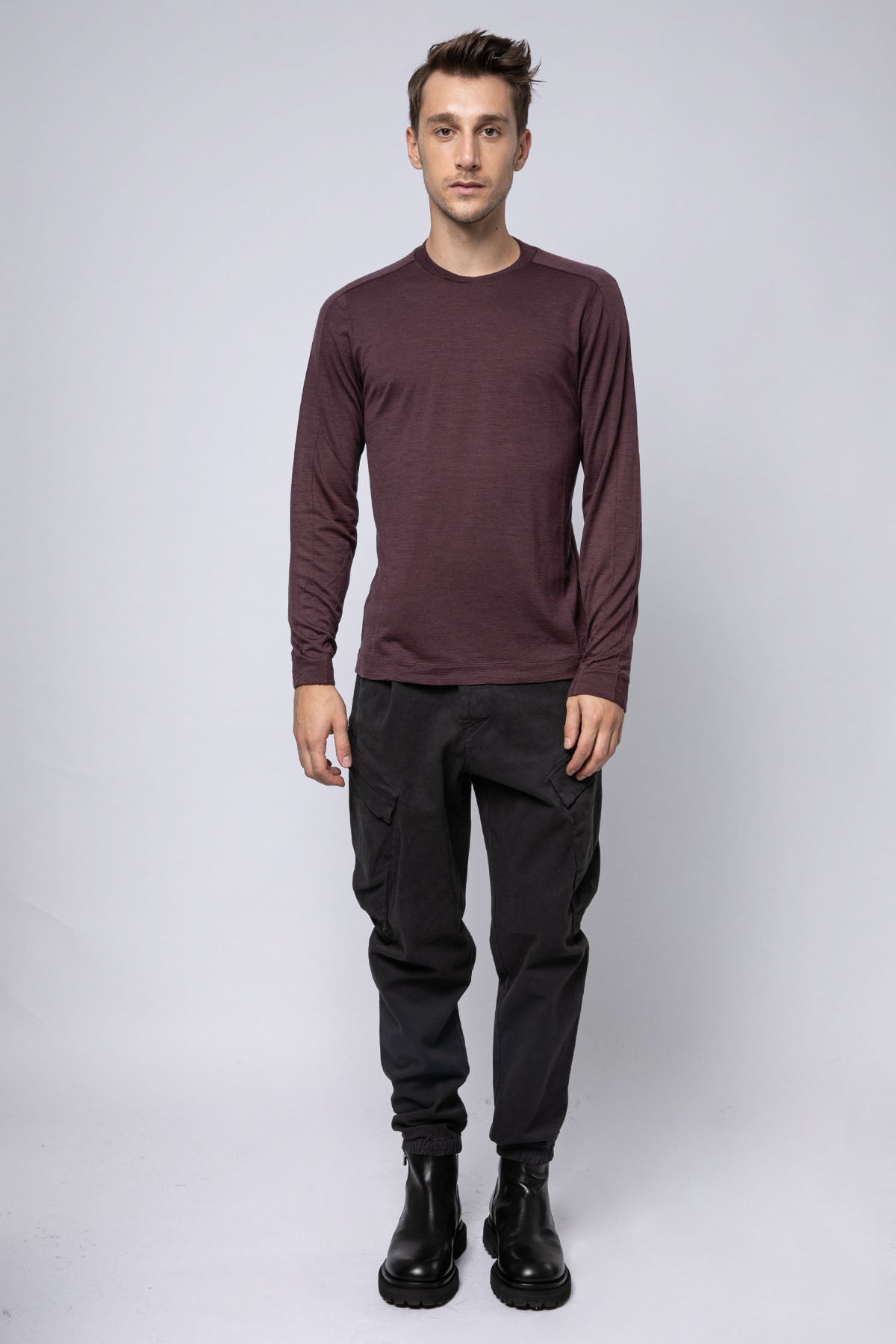 Transit Yuvarlak Yaka Uzun Kollu Yün T-shirt-Libas Trendy Fashion Store