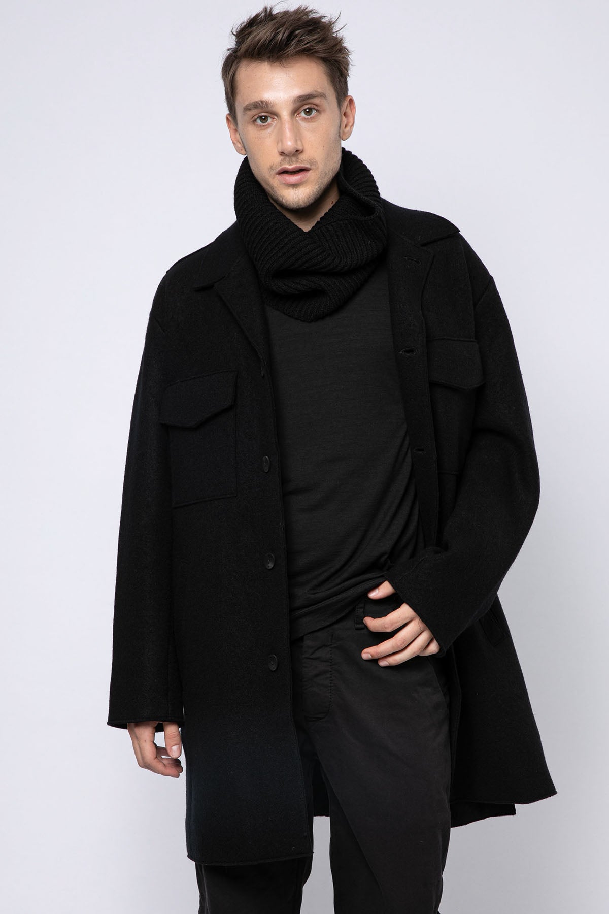 Transit Kapaklı Spor Cepli Yün Kaban-Libas Trendy Fashion Store