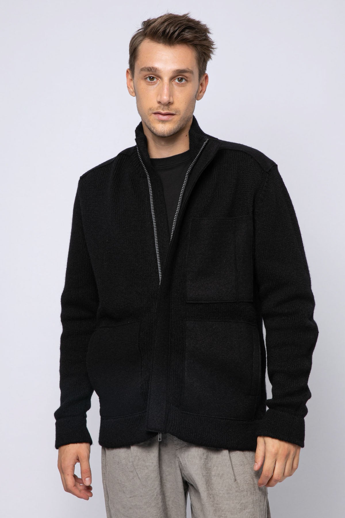 Transit Büyük Cep Detaylı Örgü Yün Ceket-Libas Trendy Fashion Store