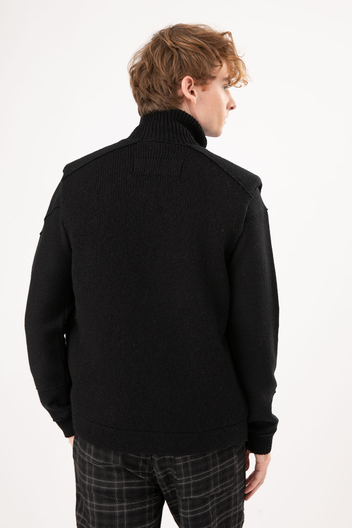 Transit Dik Yaka Fermuarlı Yün Yelek-Libas Trendy Fashion Store