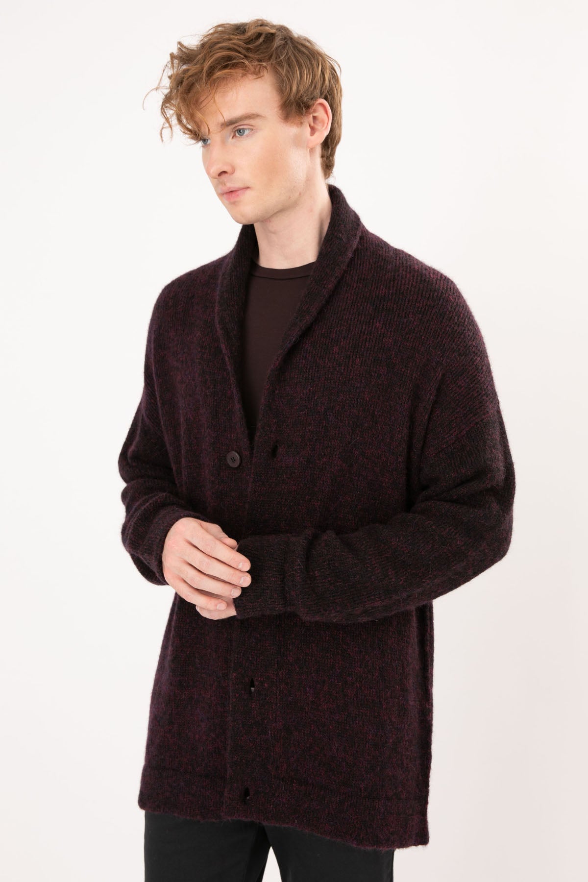 Transit Şal Yaka Örgü Yün Ceket-Libas Trendy Fashion Store