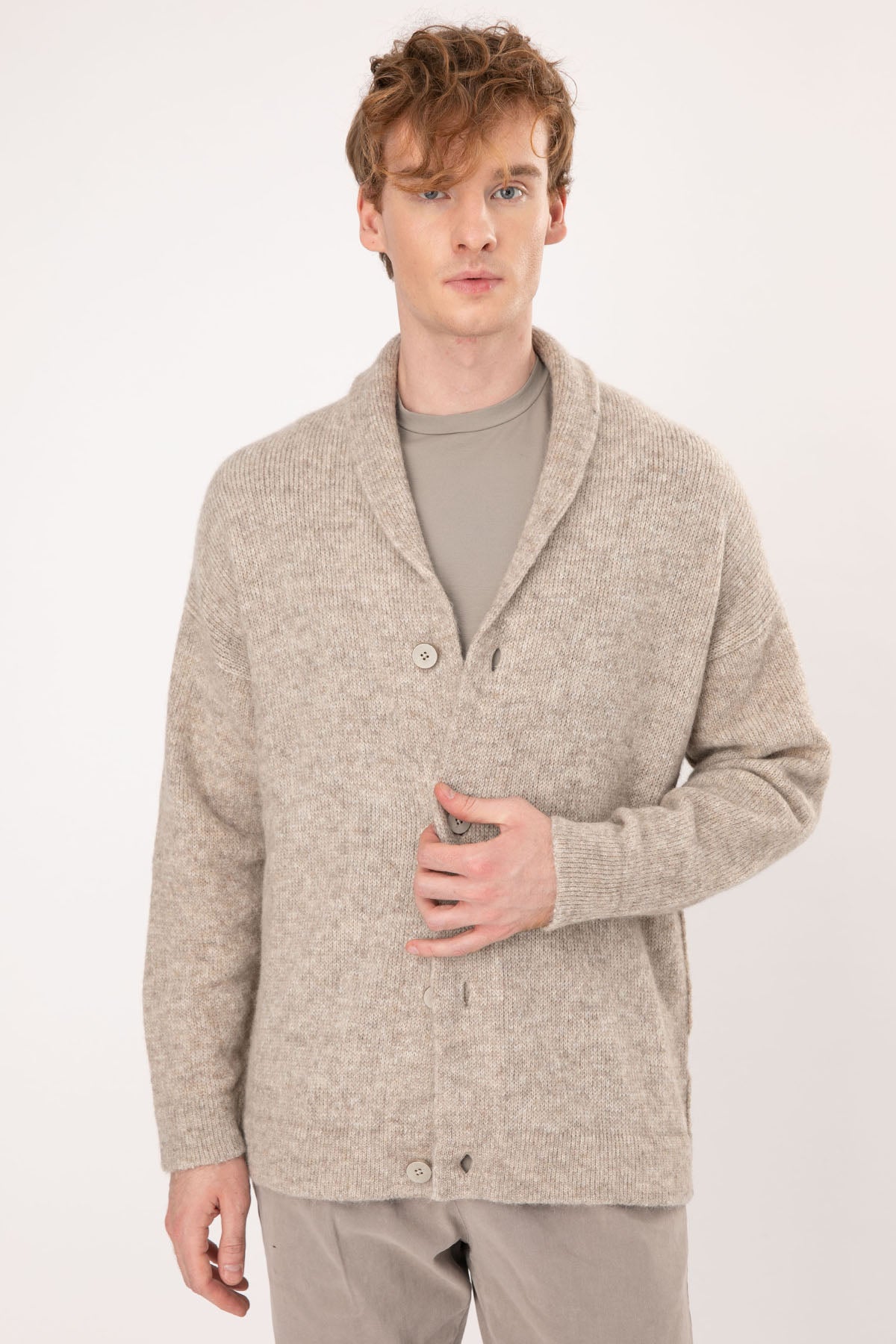 Transit Şal Yaka Örgü Yün Ceket-Libas Trendy Fashion Store