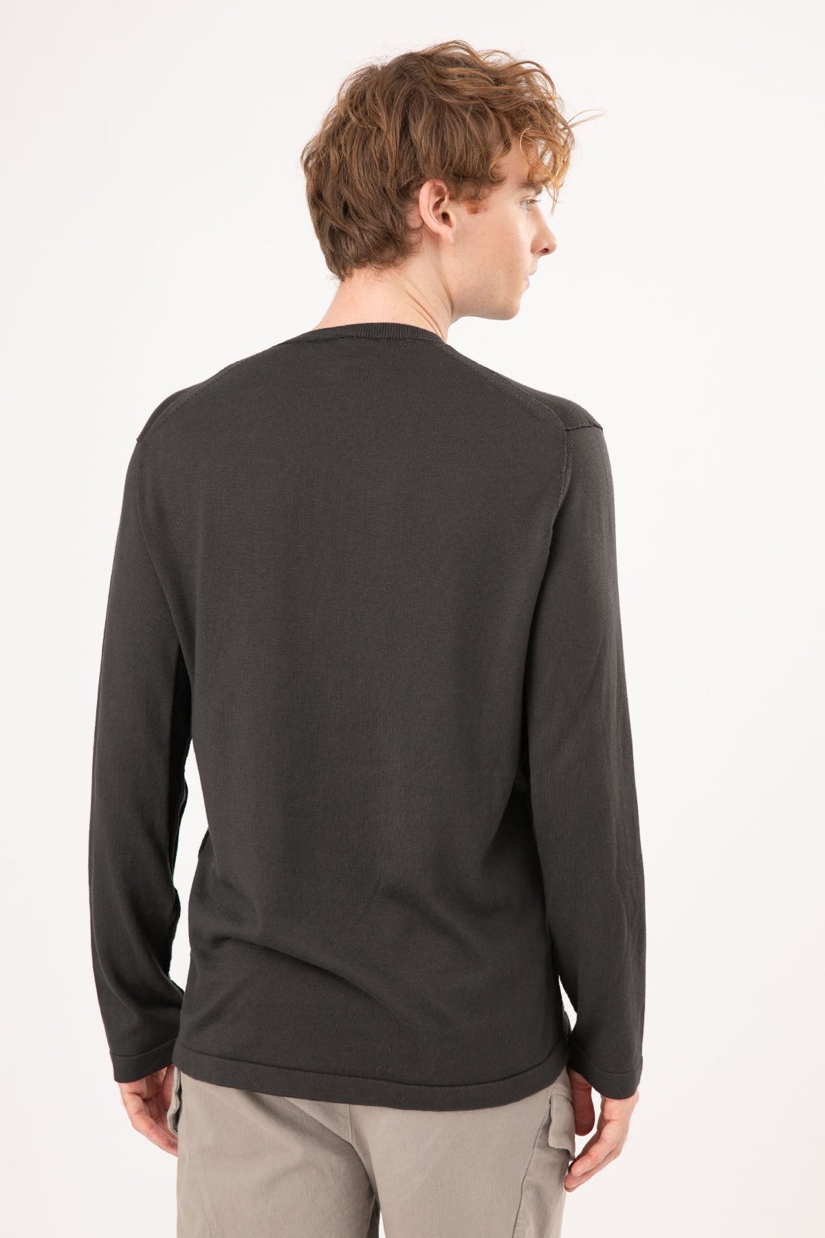 Transit Yuvarlak Yaka Kaşmirli Örgü Triko