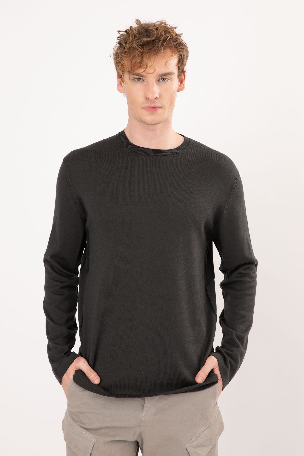 Transit Yuvarlak Yaka Kaşmirli Örgü Triko