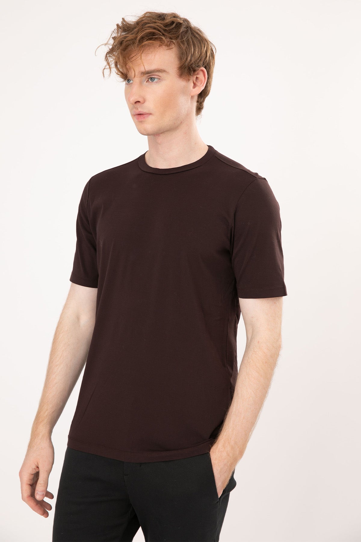 Transit Yuvarlak Yaka Streç T-shirt-Libas Trendy Fashion Store