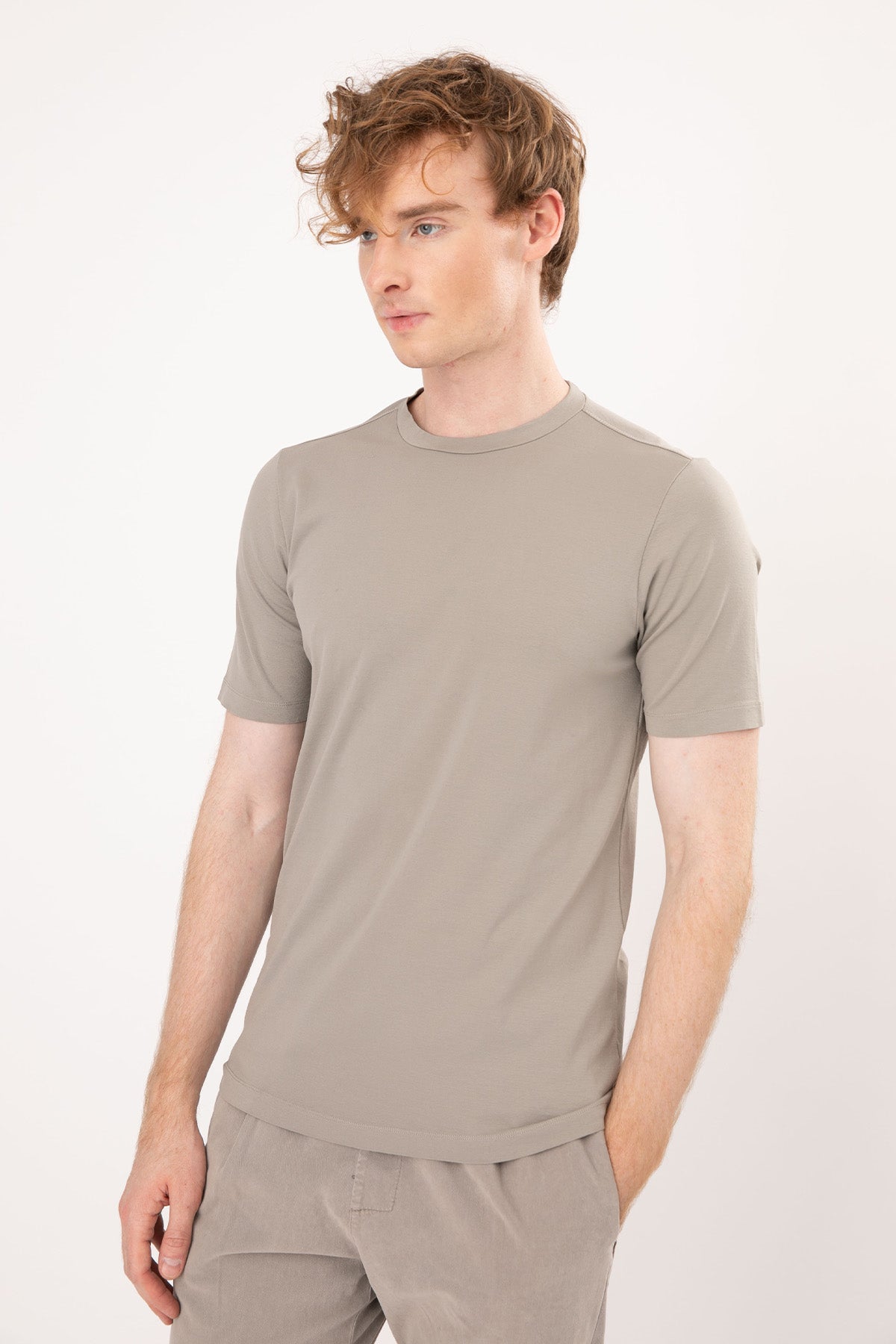 Transit Yuvarlak Yaka Streç T-shirt-Libas Trendy Fashion Store