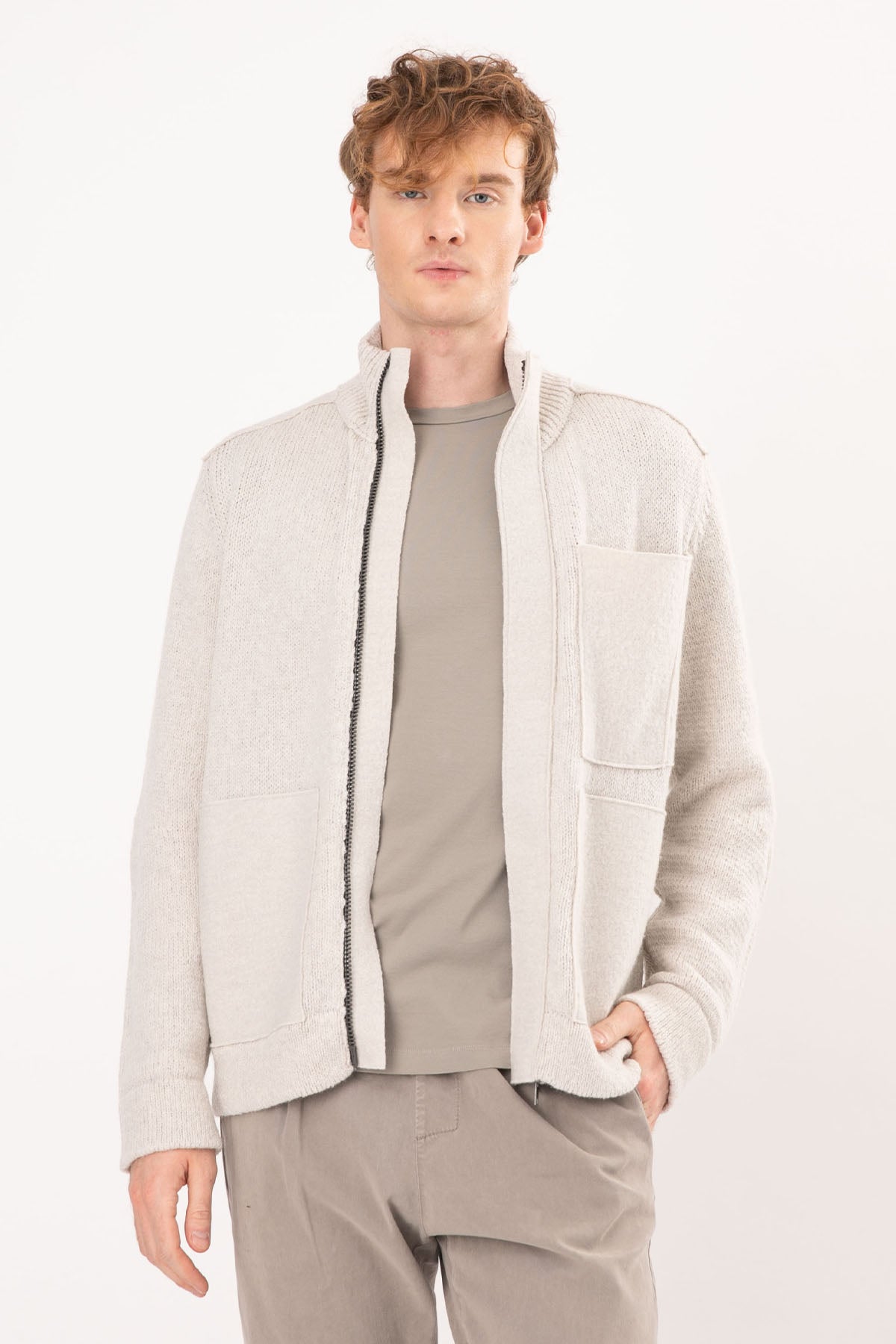 Transit Büyük Cep Detaylı Örgü Yün Ceket-Libas Trendy Fashion Store