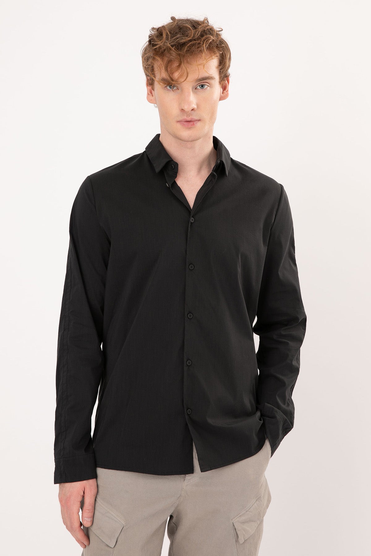 Transit Klasik Yaka Streç Gömlek-Libas Trendy Fashion Store