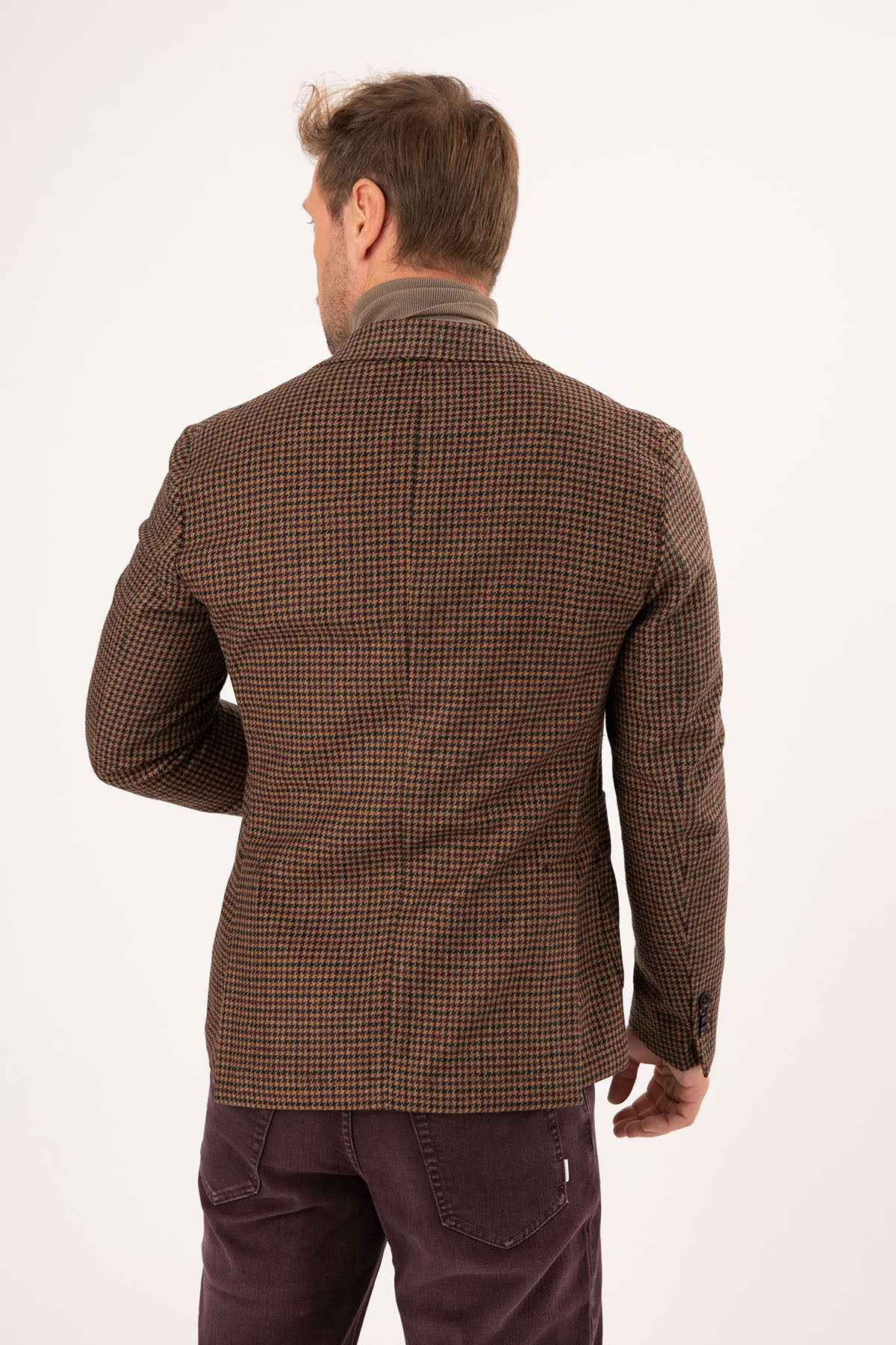 Manuel Ritz Kazayağı Desenli Yün Blazer Ceket-Libas Trendy Fashion Store