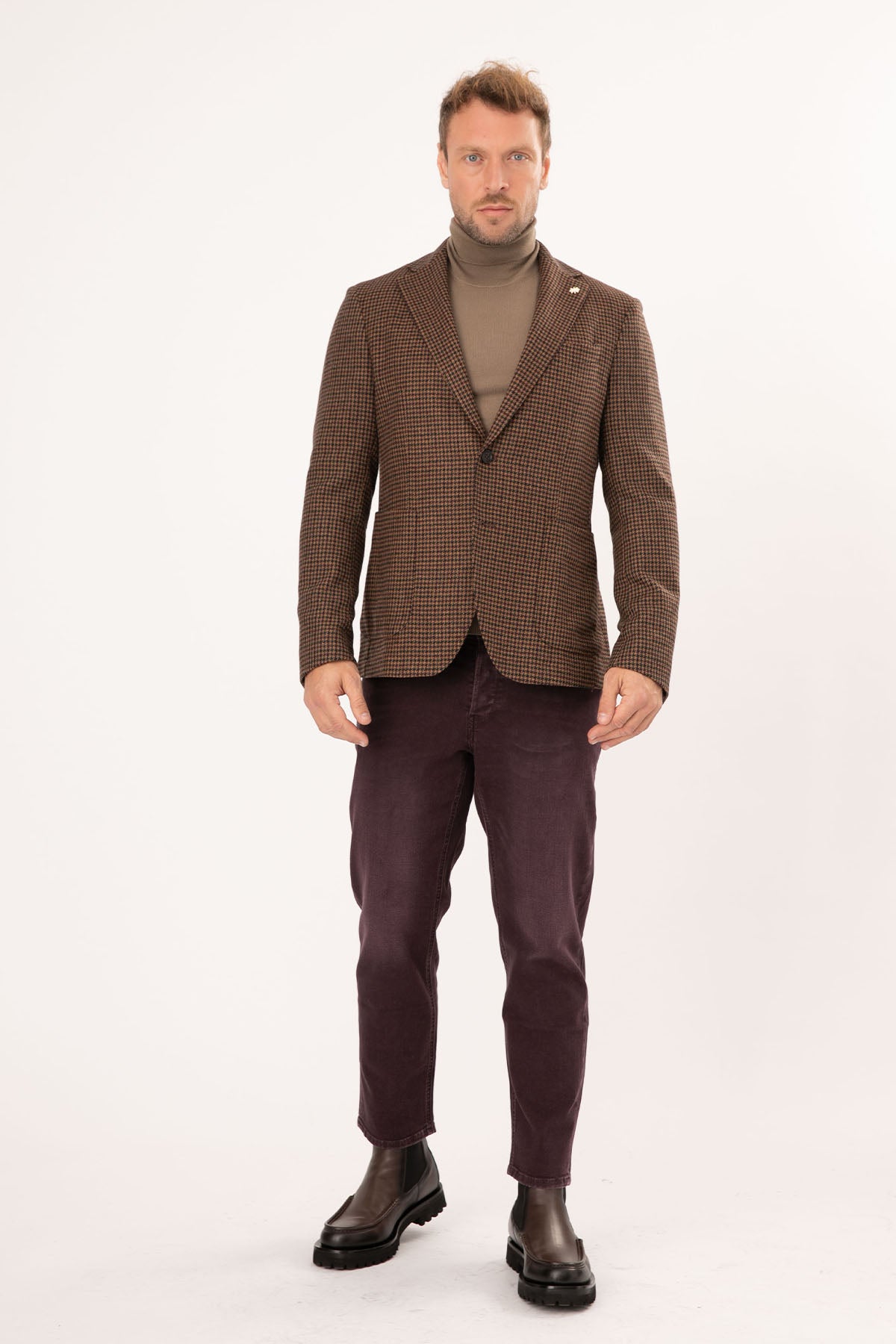 Manuel Ritz Kazayağı Desenli Yün Blazer Ceket-Libas Trendy Fashion Store