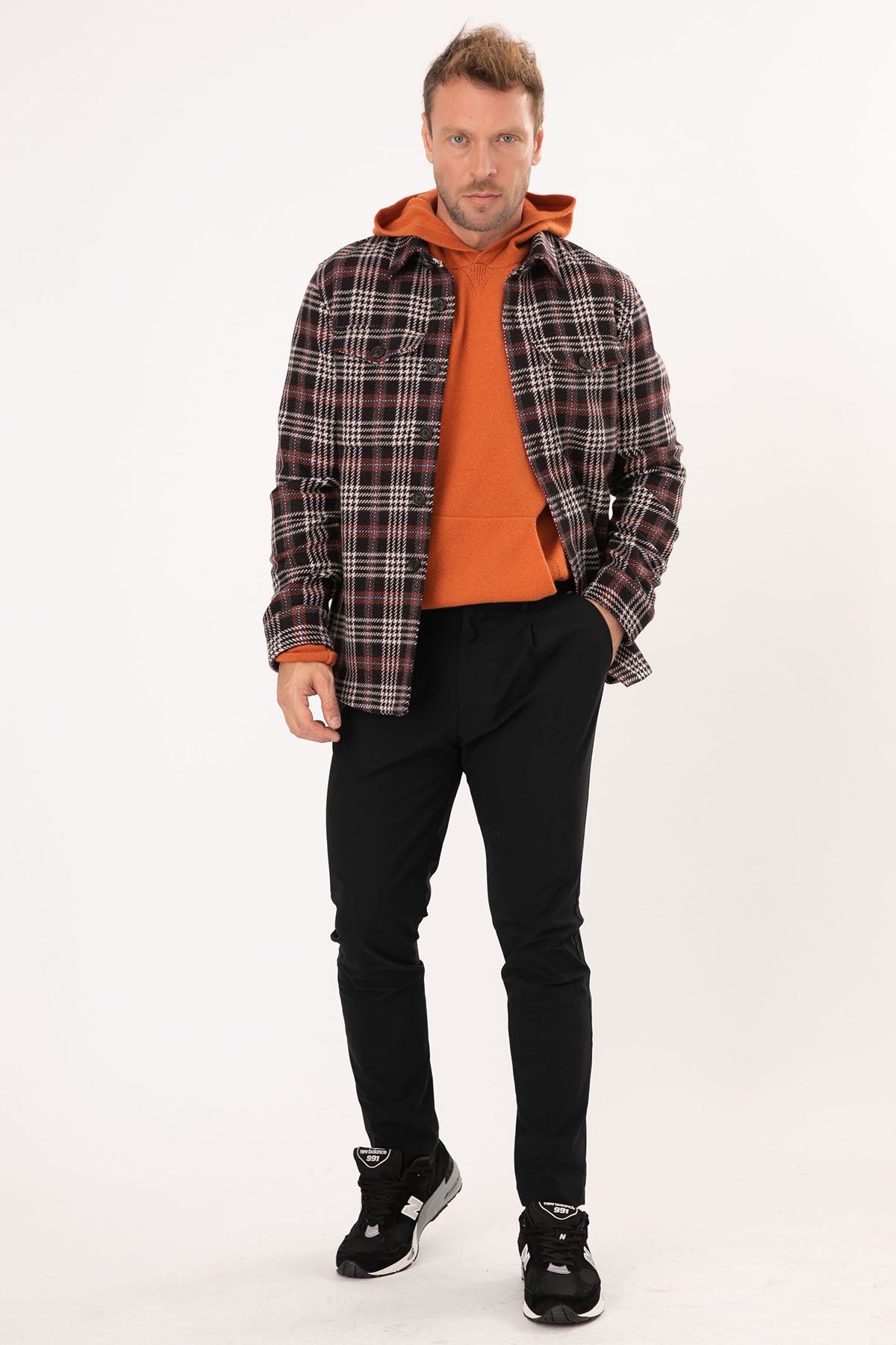 Manuel Ritz Ekoseli Yün Gömlek Ceket-Libas Trendy Fashion Store