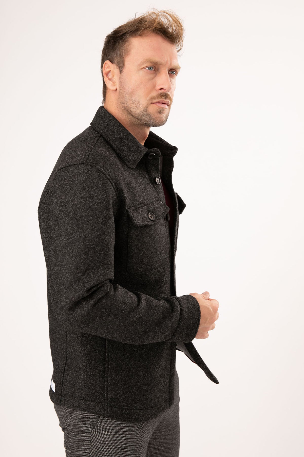 Manuel Ritz Cep Detaylı Yün Kaban-Libas Trendy Fashion Store