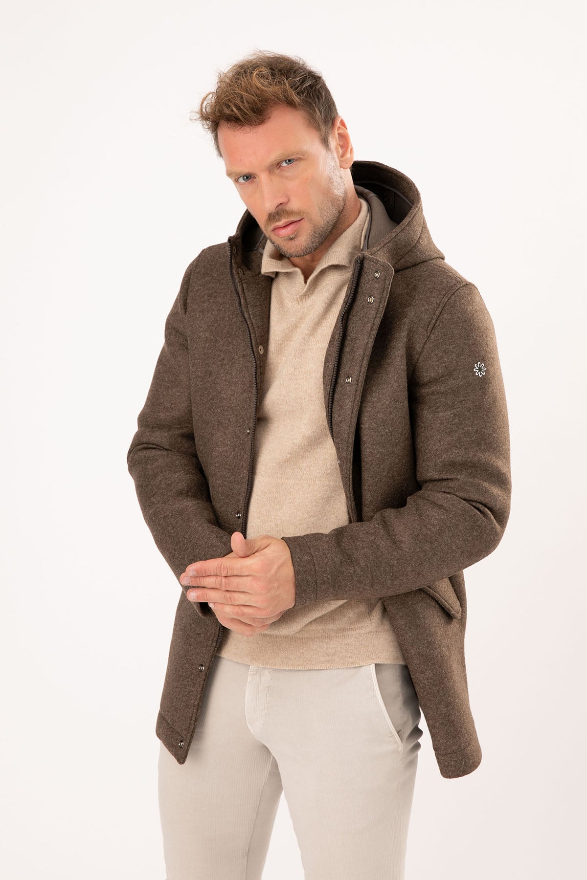 Manuel Ritz Kapüşonlu Yün Kaban-Libas Trendy Fashion Store