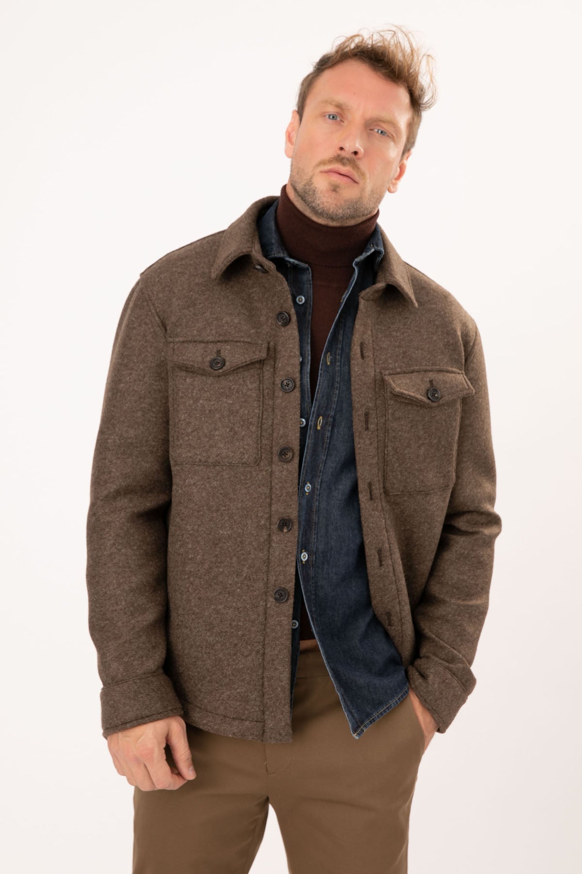 Manuel Ritz Cep Detaylı Yün Kaban-Libas Trendy Fashion Store