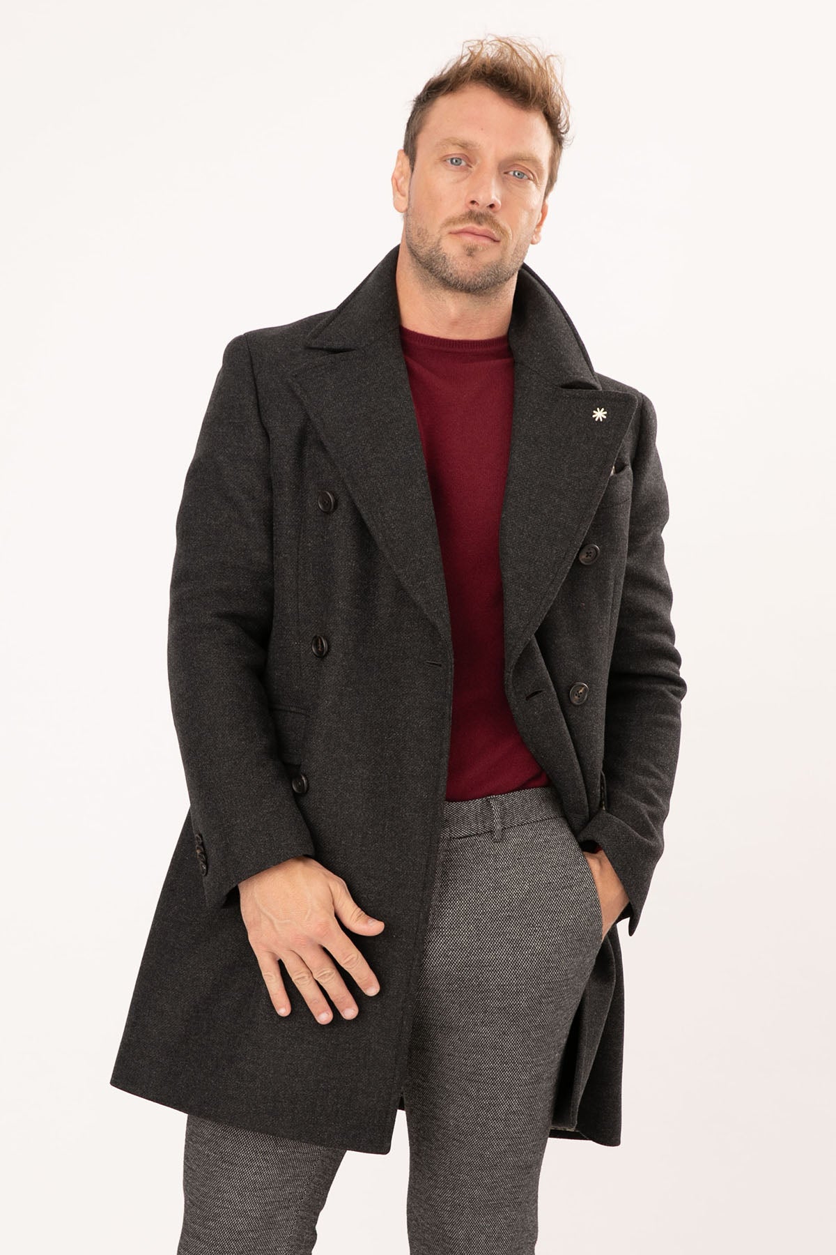 Manuel Ritz Kruvaze Yün Kaban-Libas Trendy Fashion Store