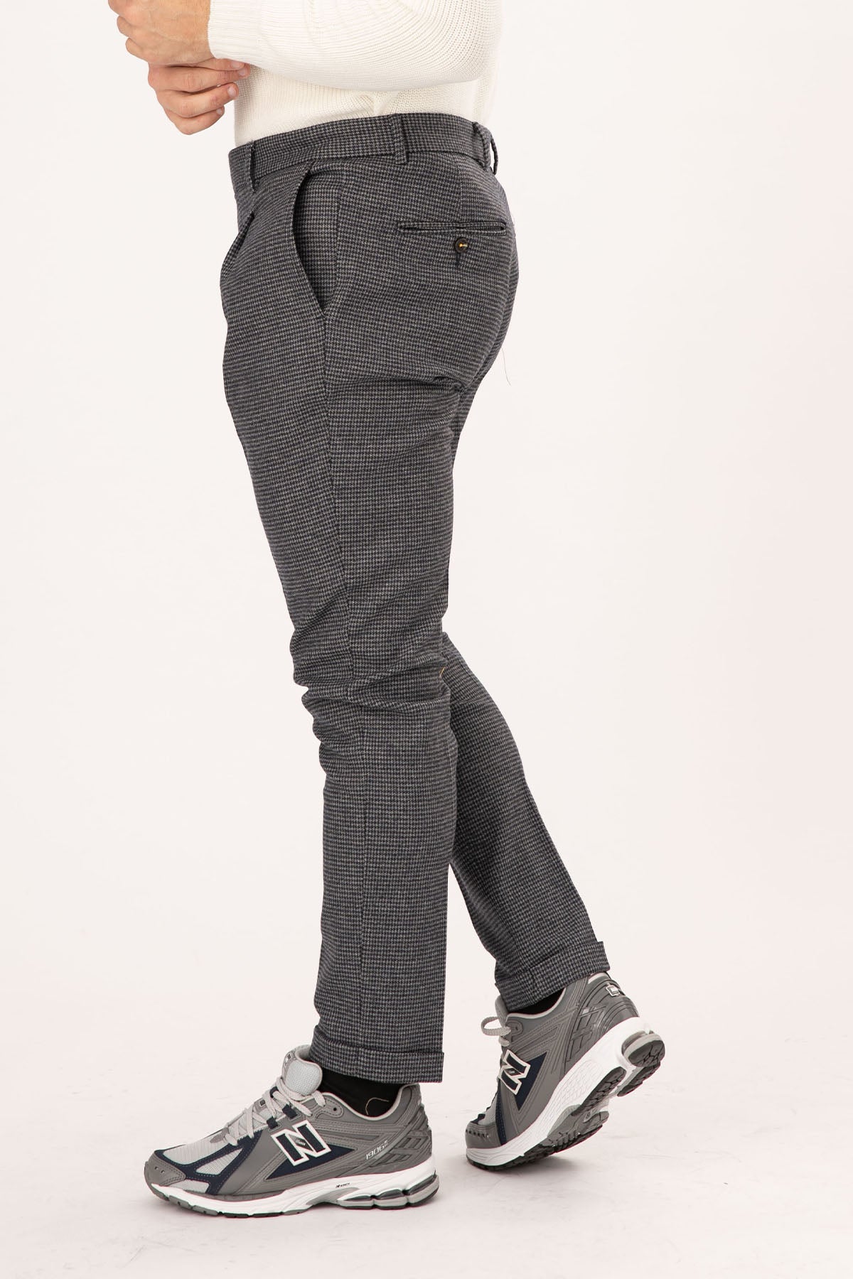 Manuel Ritz Tek Pile Kazayağı Desenli Slim Fit Yün Pantolon-Libas Trendy Fashion Store