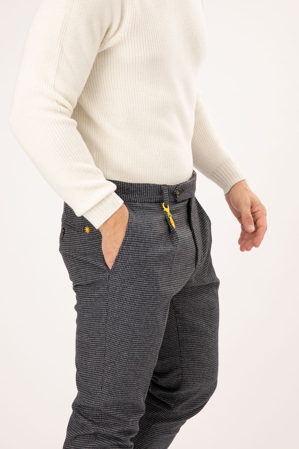 Manuel Ritz Tek Pile Kazayağı Desenli Slim Fit Yün Pantolon-Libas Trendy Fashion Store