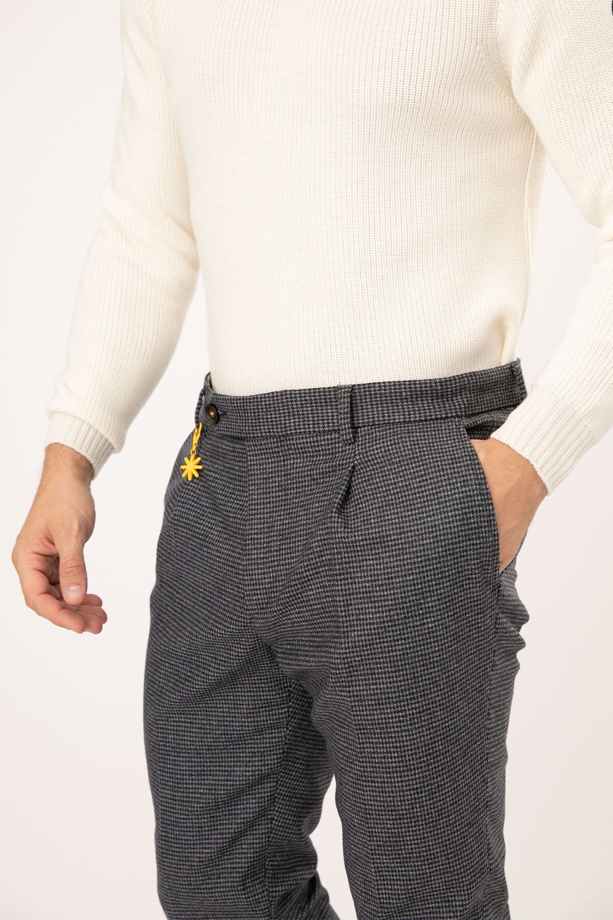 Manuel Ritz Tek Pile Kazayağı Desenli Slim Fit Yün Pantolon-Libas Trendy Fashion Store