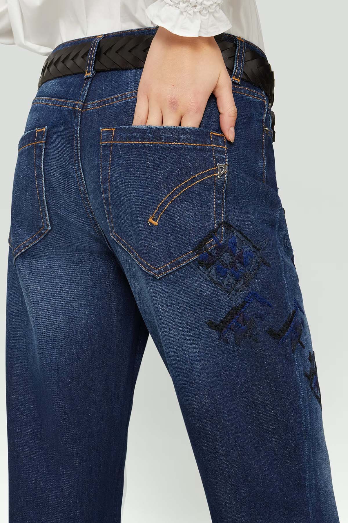 Dondup Koons Loose Fit Nakış Desenli Jeans-Libas Trendy Fashion Store