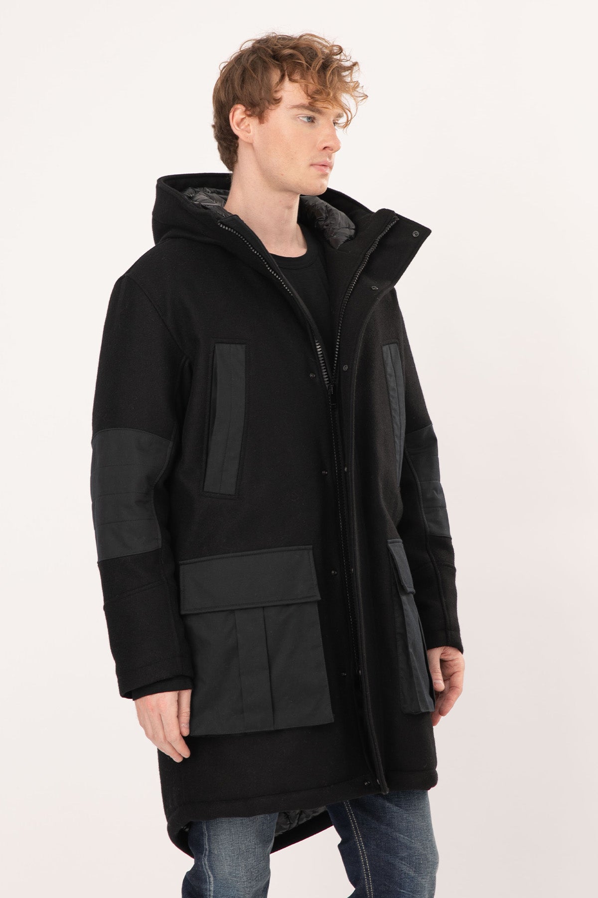 Dondup Kapüşonlu Yün Kaban-Libas Trendy Fashion Store