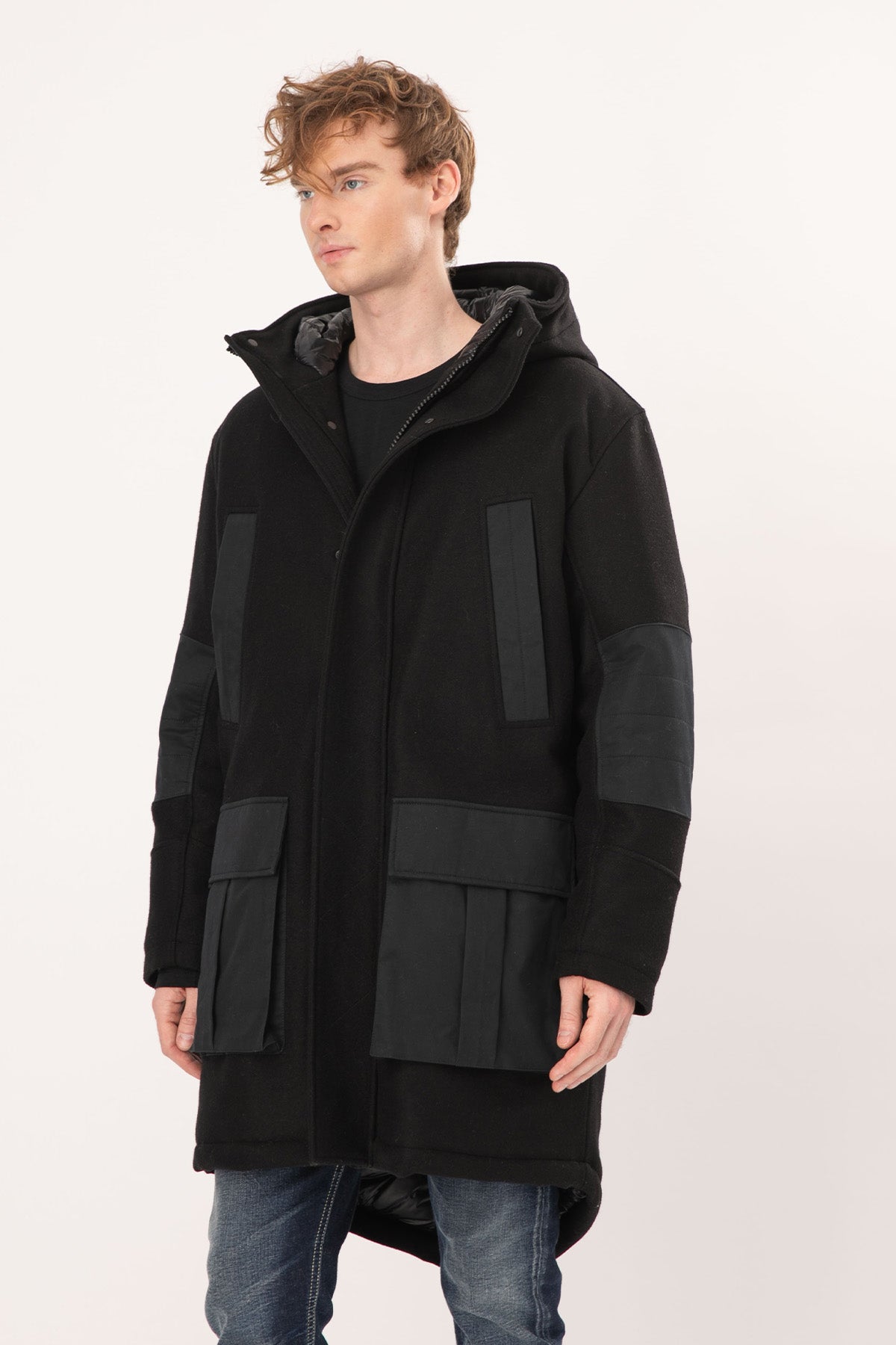 Dondup Kapüşonlu Yün Kaban-Libas Trendy Fashion Store