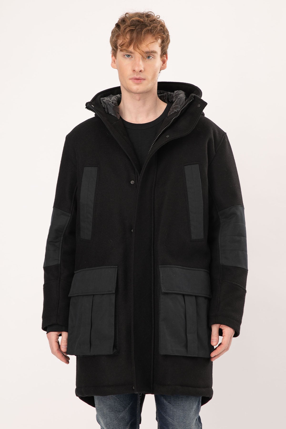 Dondup Kapüşonlu Yün Kaban-Libas Trendy Fashion Store