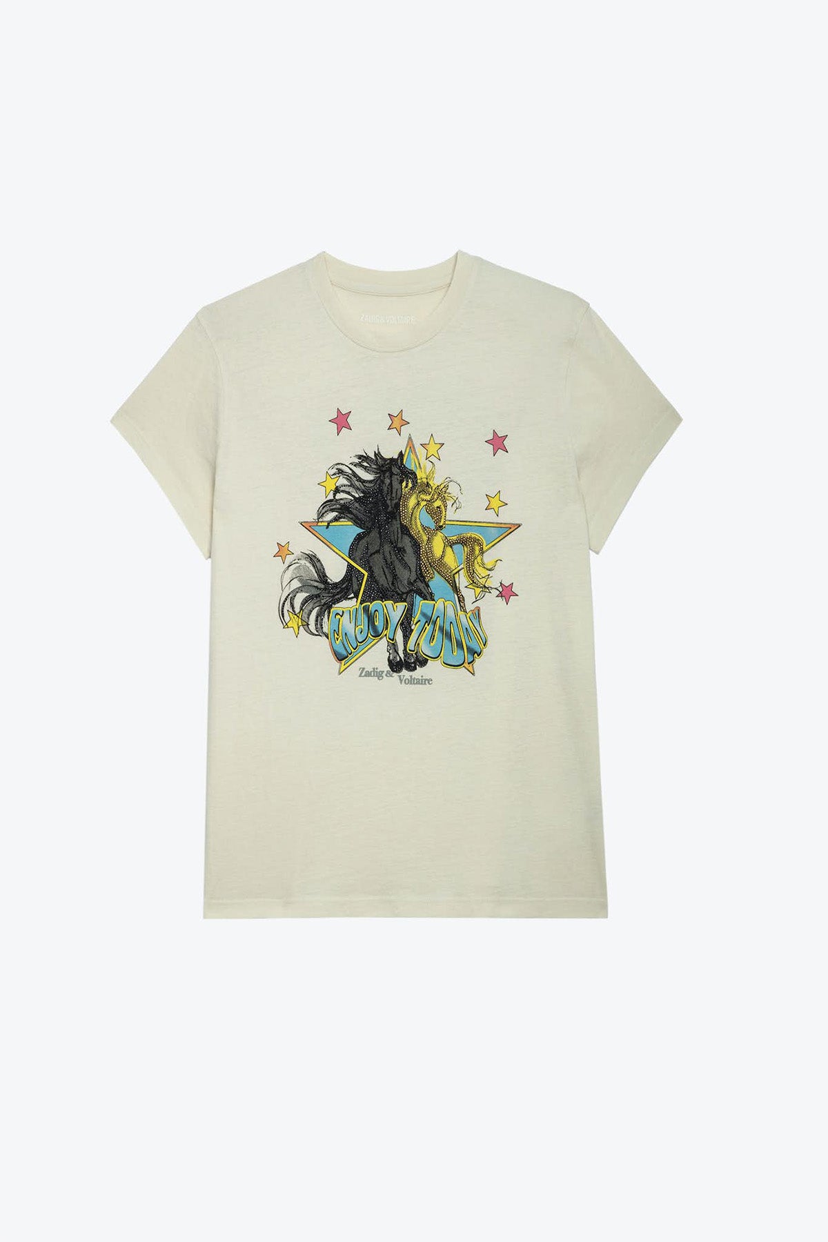 Zadig & Voltaire Horses Logolu Yuvarlak Yaka T-shirt-Libas Trendy Fashion Store