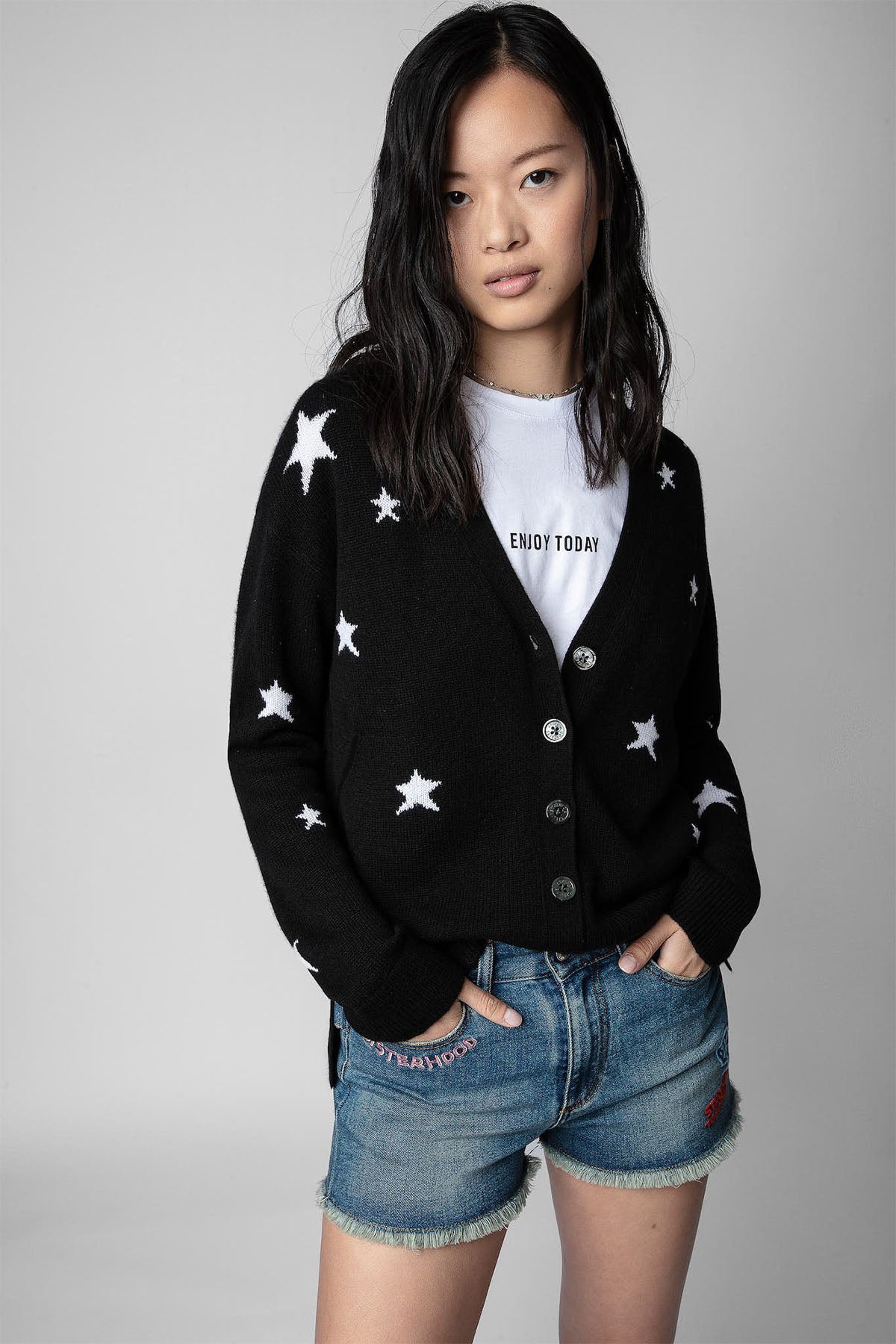 Zadig & Voltaire Yıldızlı Kaşmir Örgü Triko Ceket-Libas Trendy Fashion Store