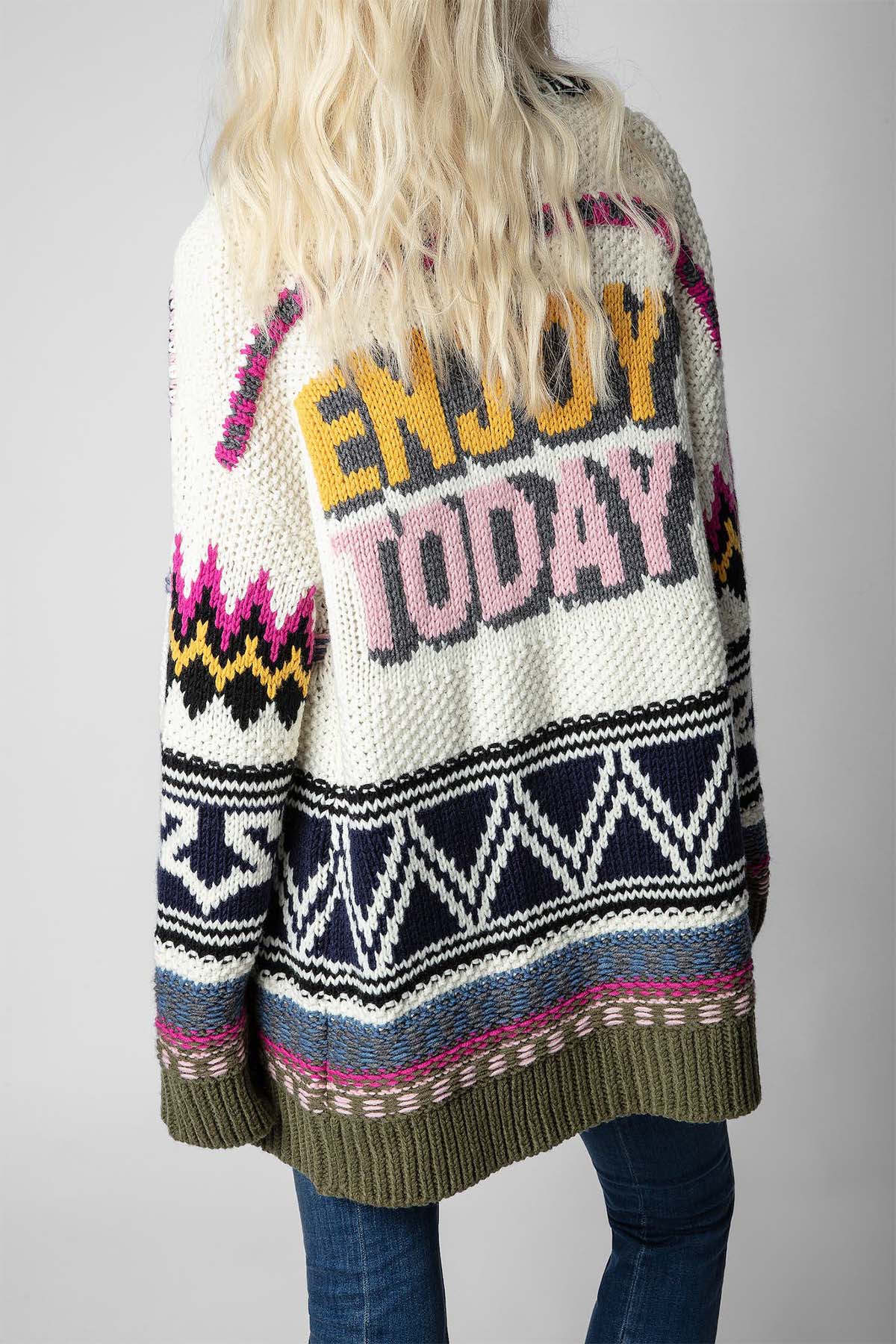 Zadig & Voltaire Şal Yaka Desenli Yün Örgü Triko Ceket-Libas Trendy Fashion Store