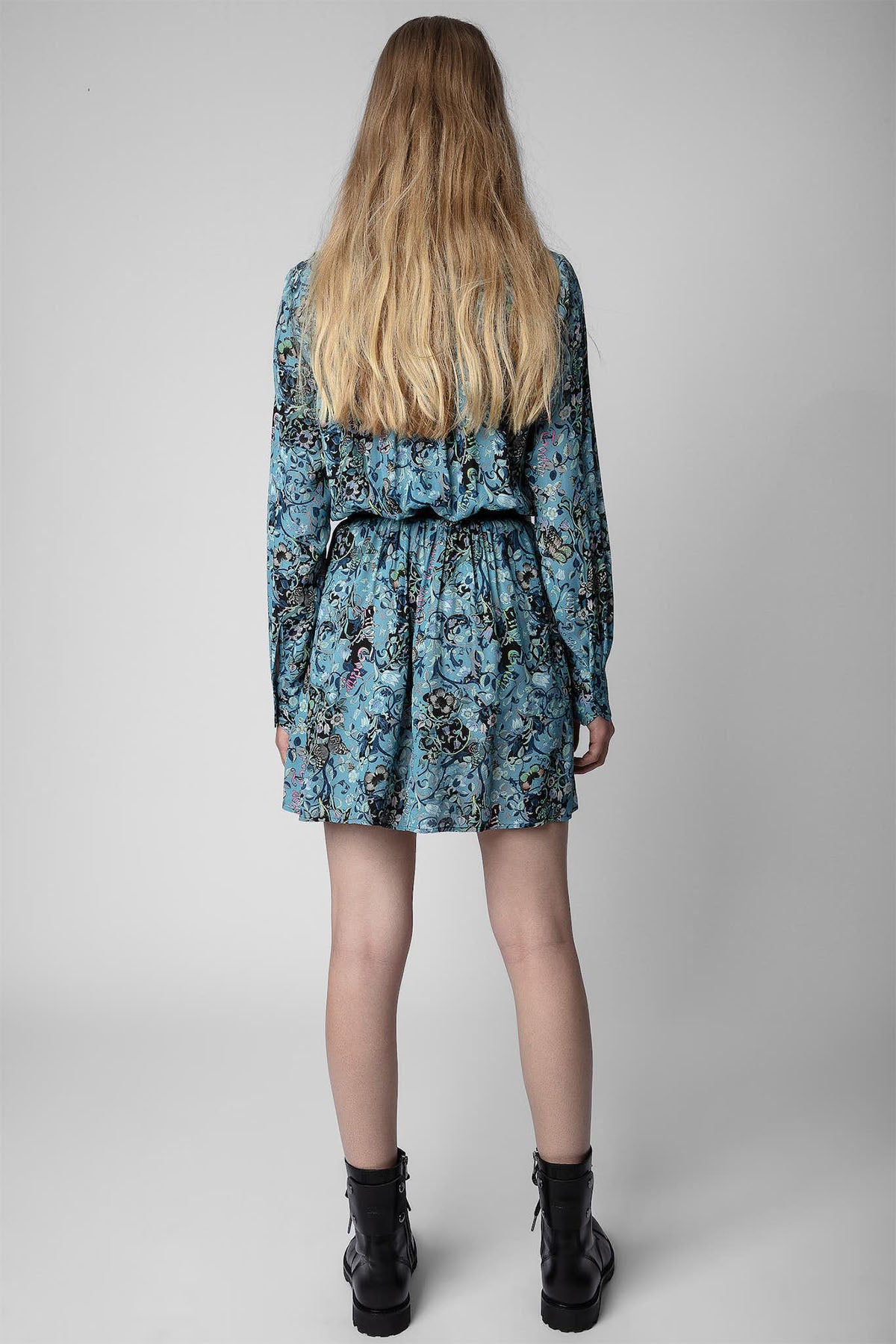 Zadig & Voltaire Hakim Yaka Çiçek Desenli Mini Elbise-Libas Trendy Fashion Store
