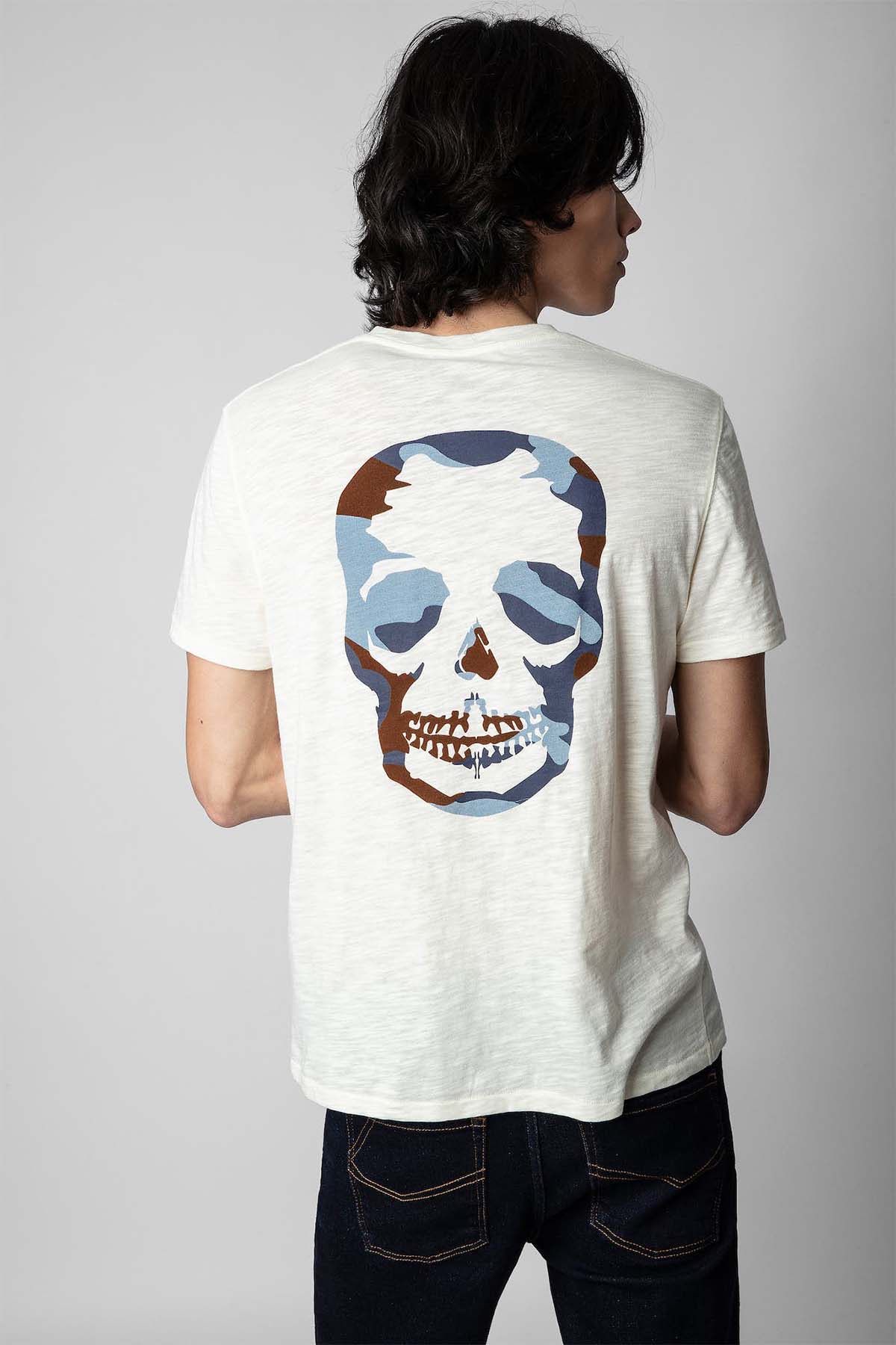 Zadig & Voltaire Kuru Kafa Desenli Yuvarlak Yaka T-shirt-Libas Trendy Fashion Store