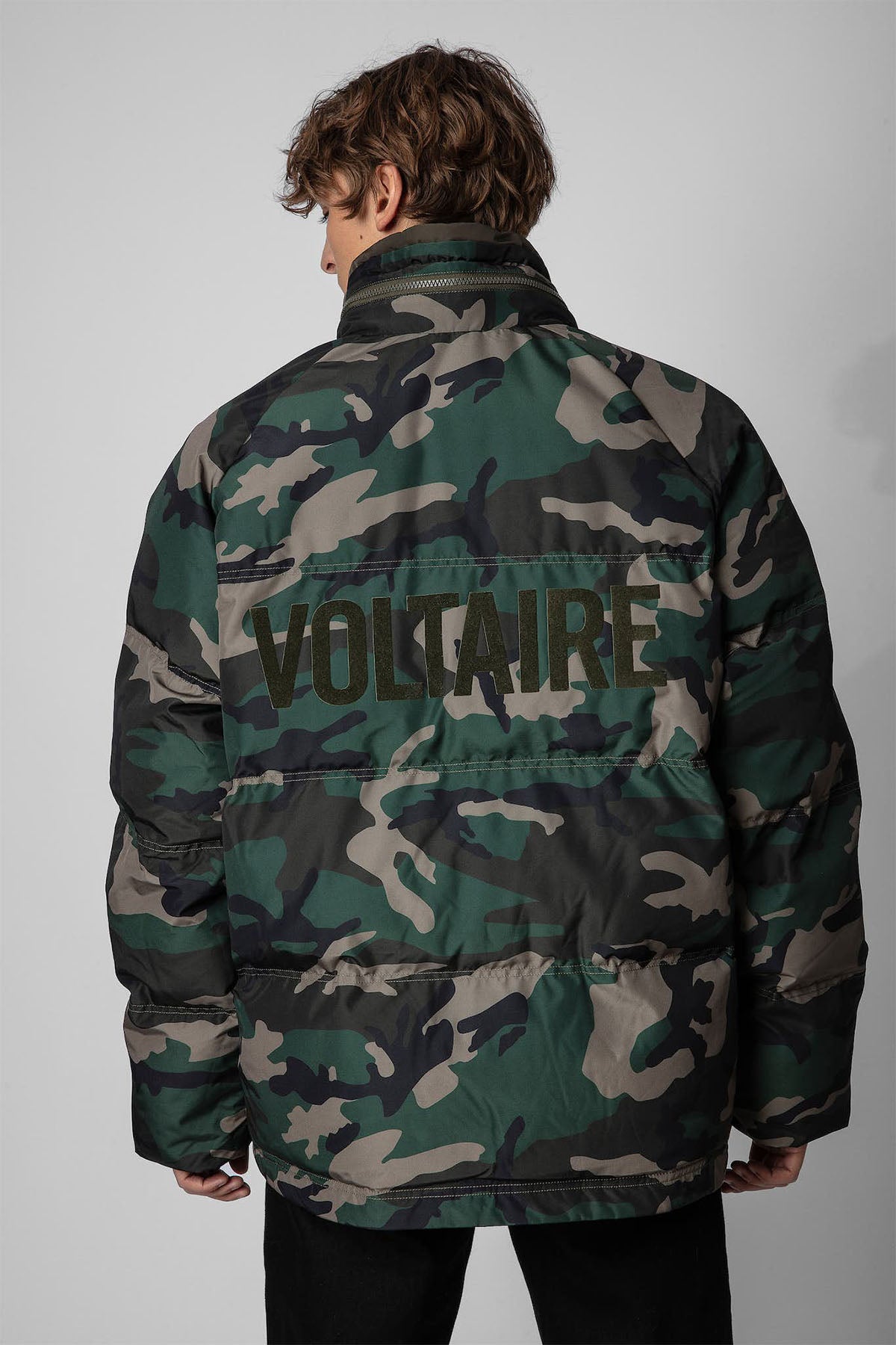 Zadig & Voltaire Kamuflaj Desenli Logolu Puffer Mont-Libas Trendy Fashion Store