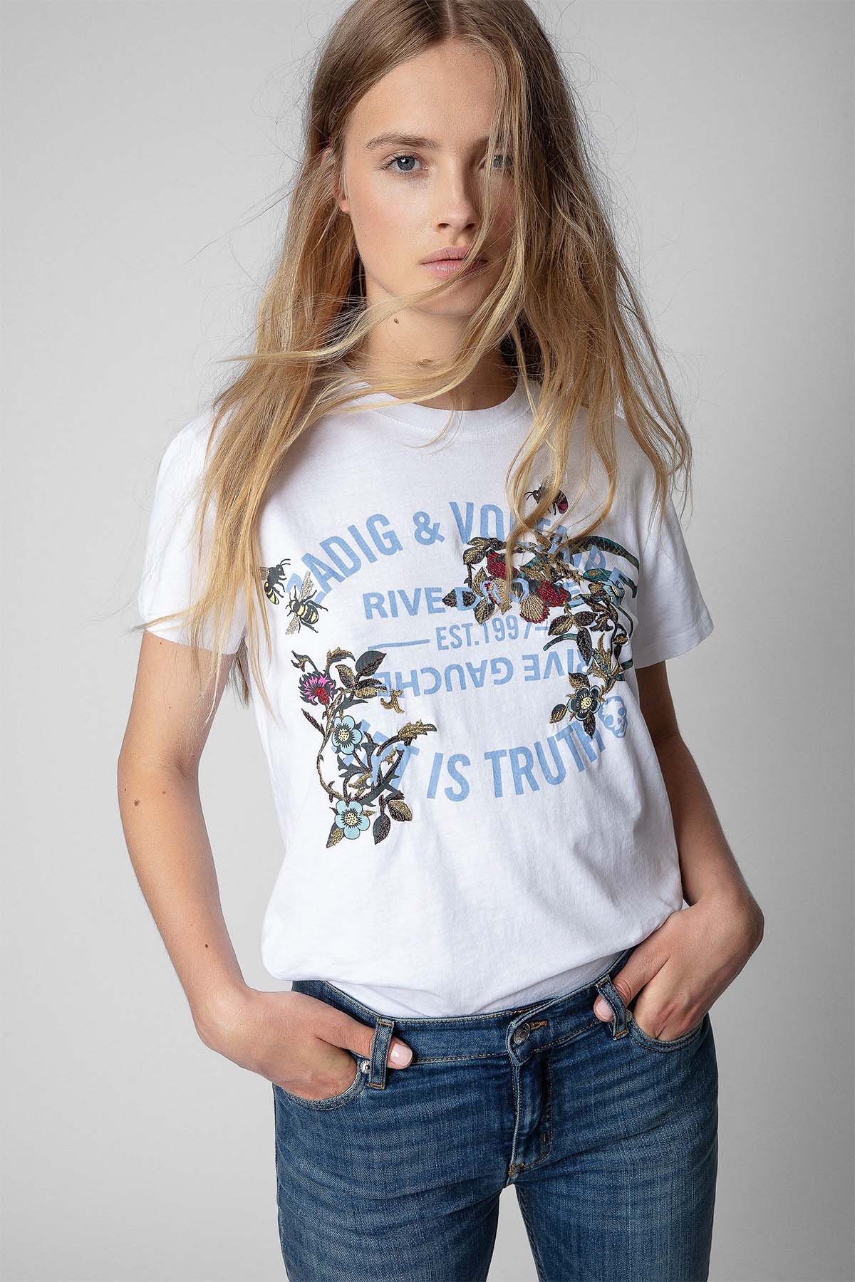 Zadig & Voltaire Yuvarlak Yaka Logolu T-shirt-Libas Trendy Fashion Store