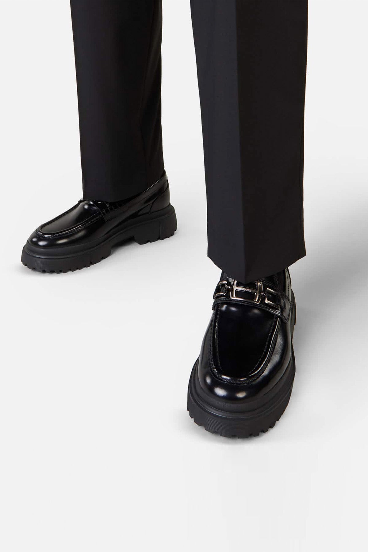 Hogan H629 Metal Tokalı Deri Loafer Ayakkabı-Libas Trendy Fashion Store