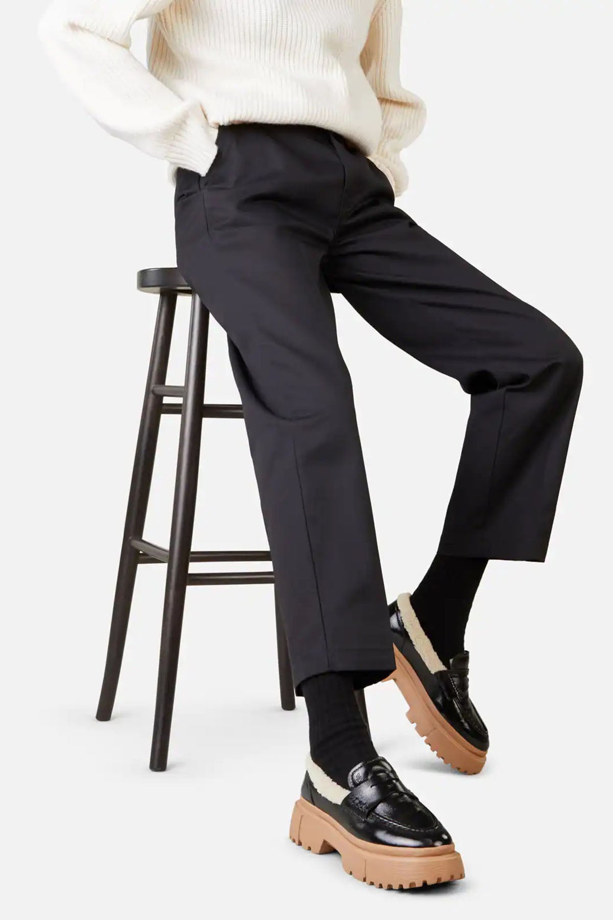 Hogan H629 İçi Kürklü Deri Loafer Ayakkabı-Libas Trendy Fashion Store