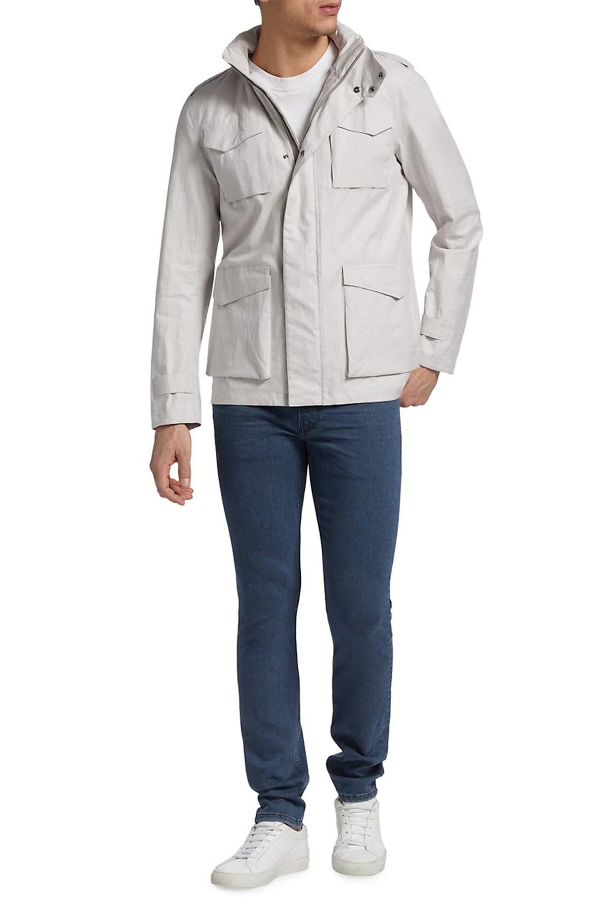 Herno Dik Yaka Kapak Cepli İnce Mont Ceket-Libas Trendy Fashion Store